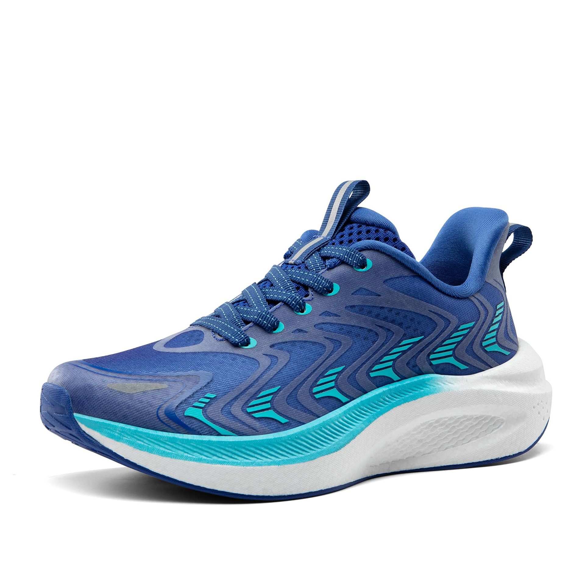 Women's Trainers Running Walking Tennis Shoes Comfortable Non-Slip Lightweight Sports Sneakers - Blue Size 4.5