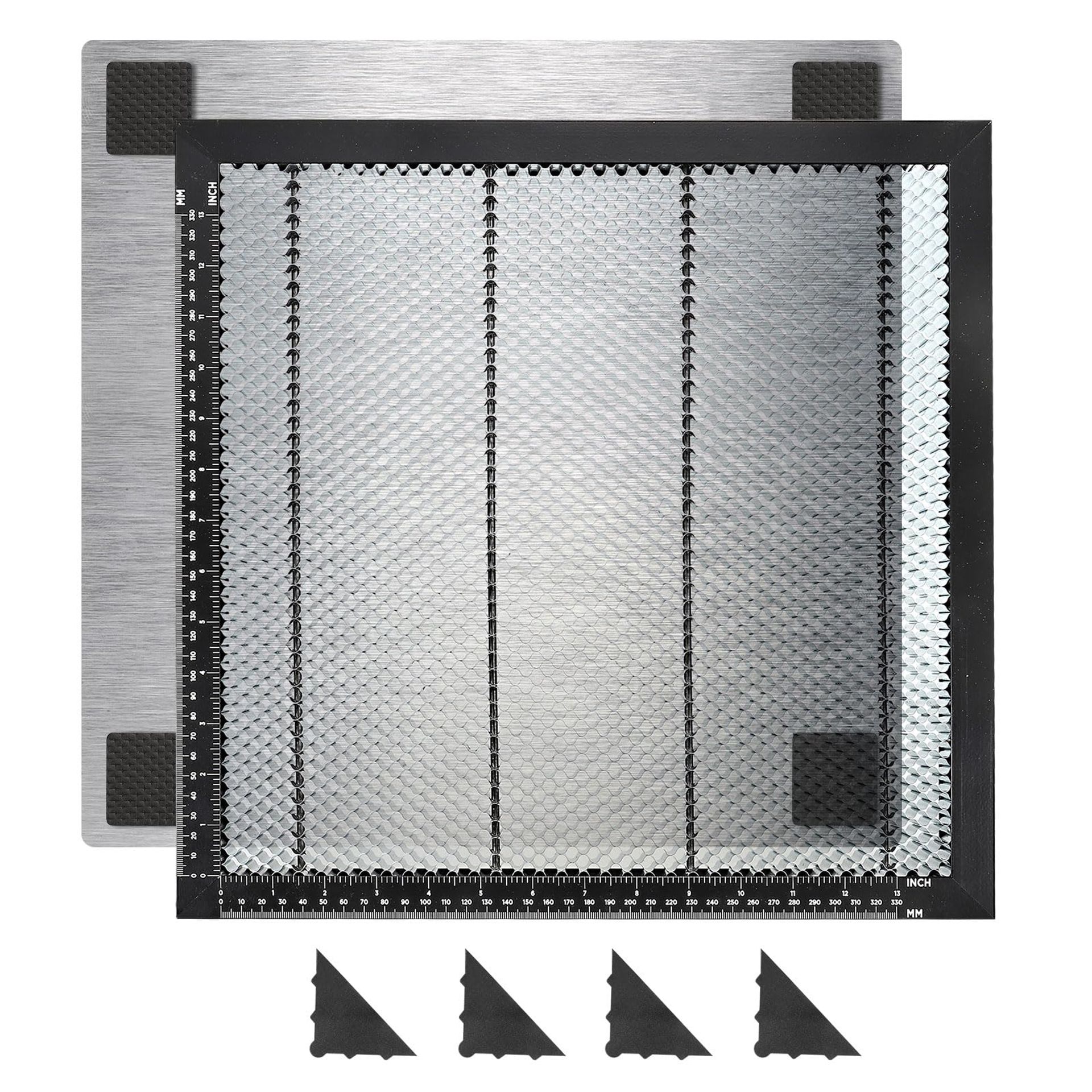 Honeycomb Laser Bed Metal Cutting & Engraving Table with Aluminium Plate - Black 400x400x22mm