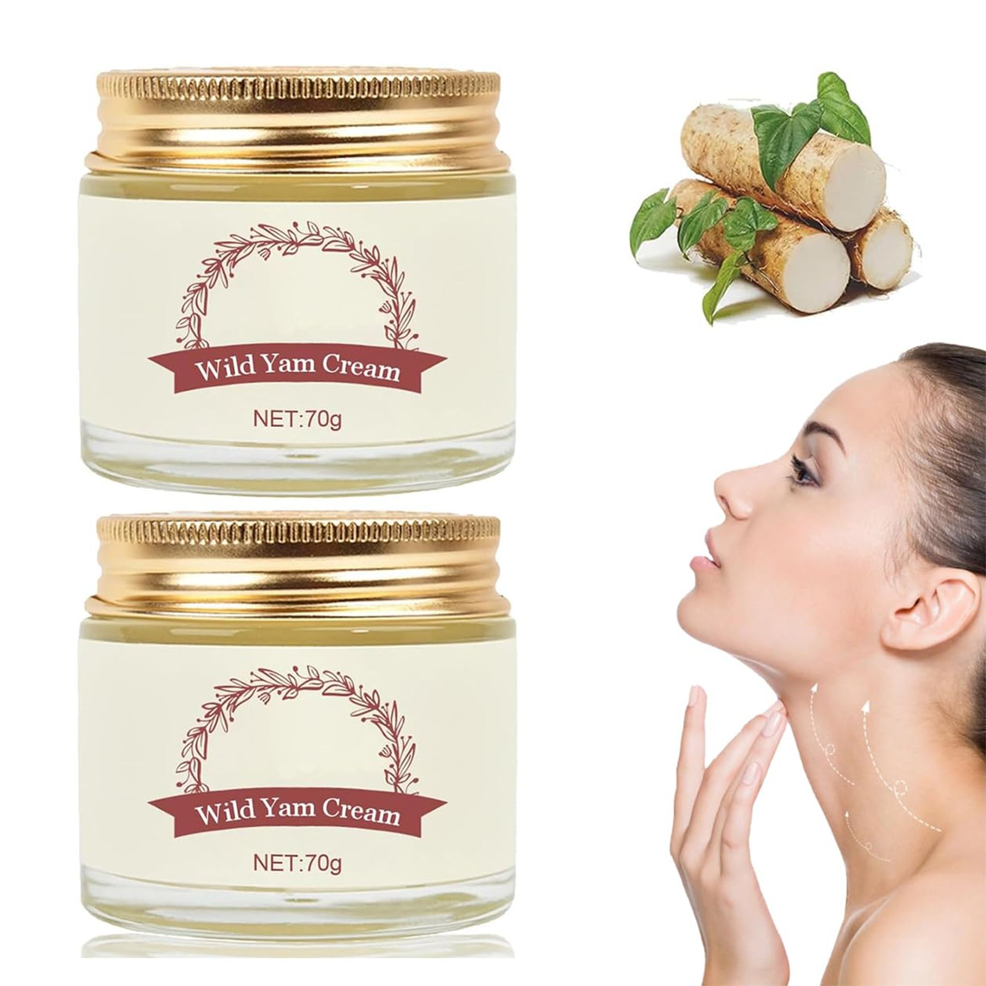 2PCS Wild Yam Cream for Women - Organic Anti-Wrinkle & Hormone Balance, Perimenopause & Menopause Support