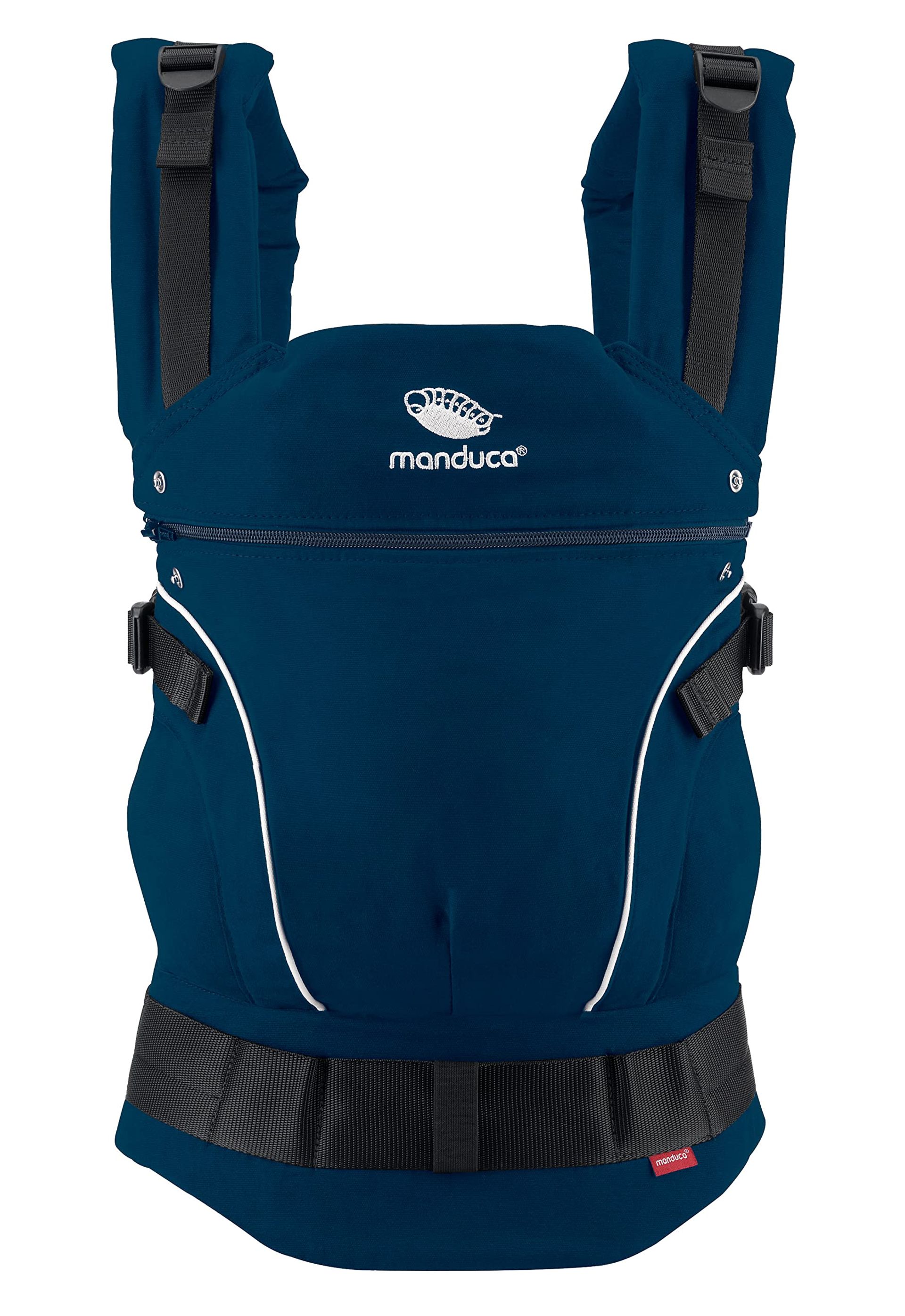 Adjustable & Versatile Baby Carrier with Front, Hip & Back Carrying Sling (3.5–20 kg) Manduca First - Navy One Size