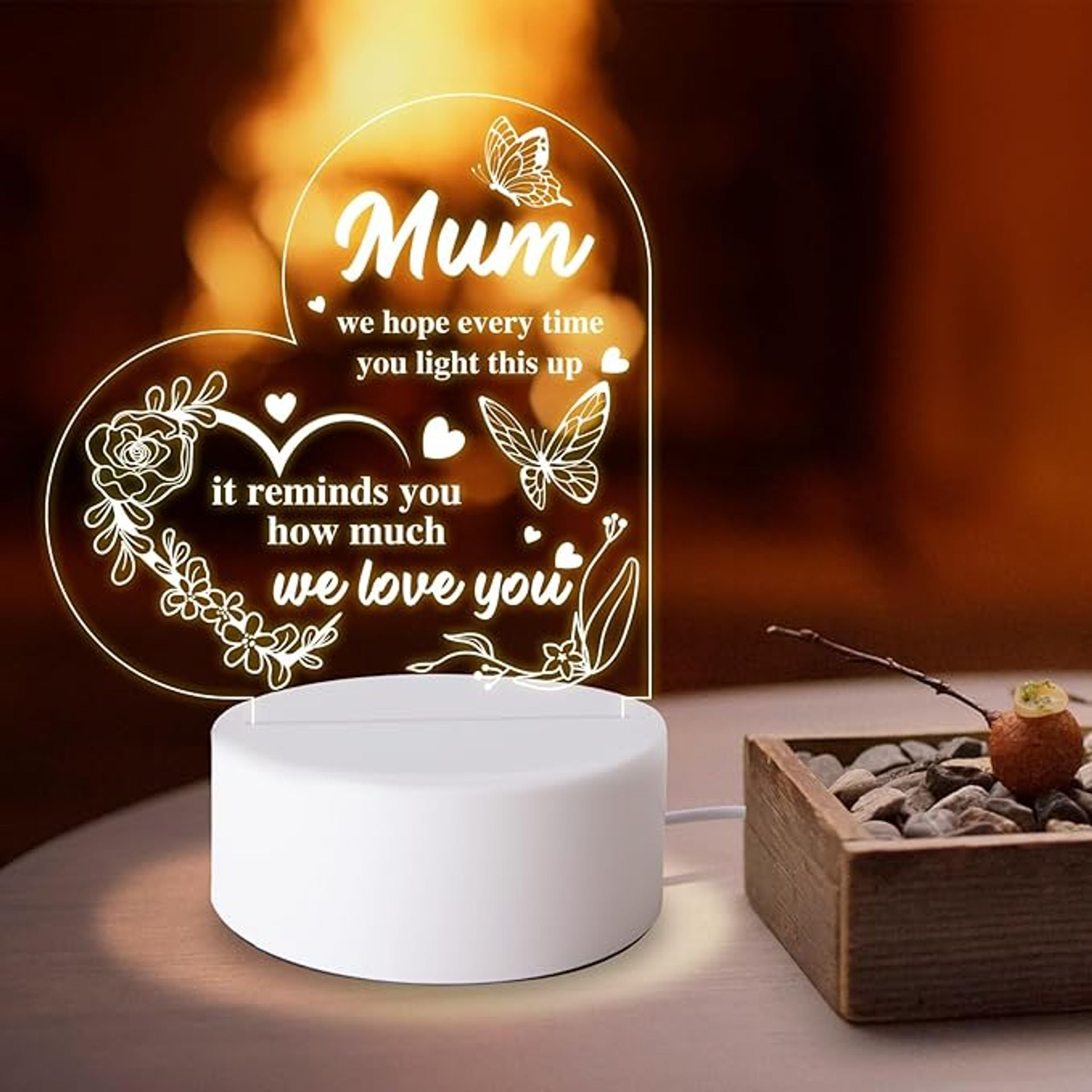 Acrylic LED Night Light - Perfect Mum Gift for Mother's Day, Birthday, Christmas