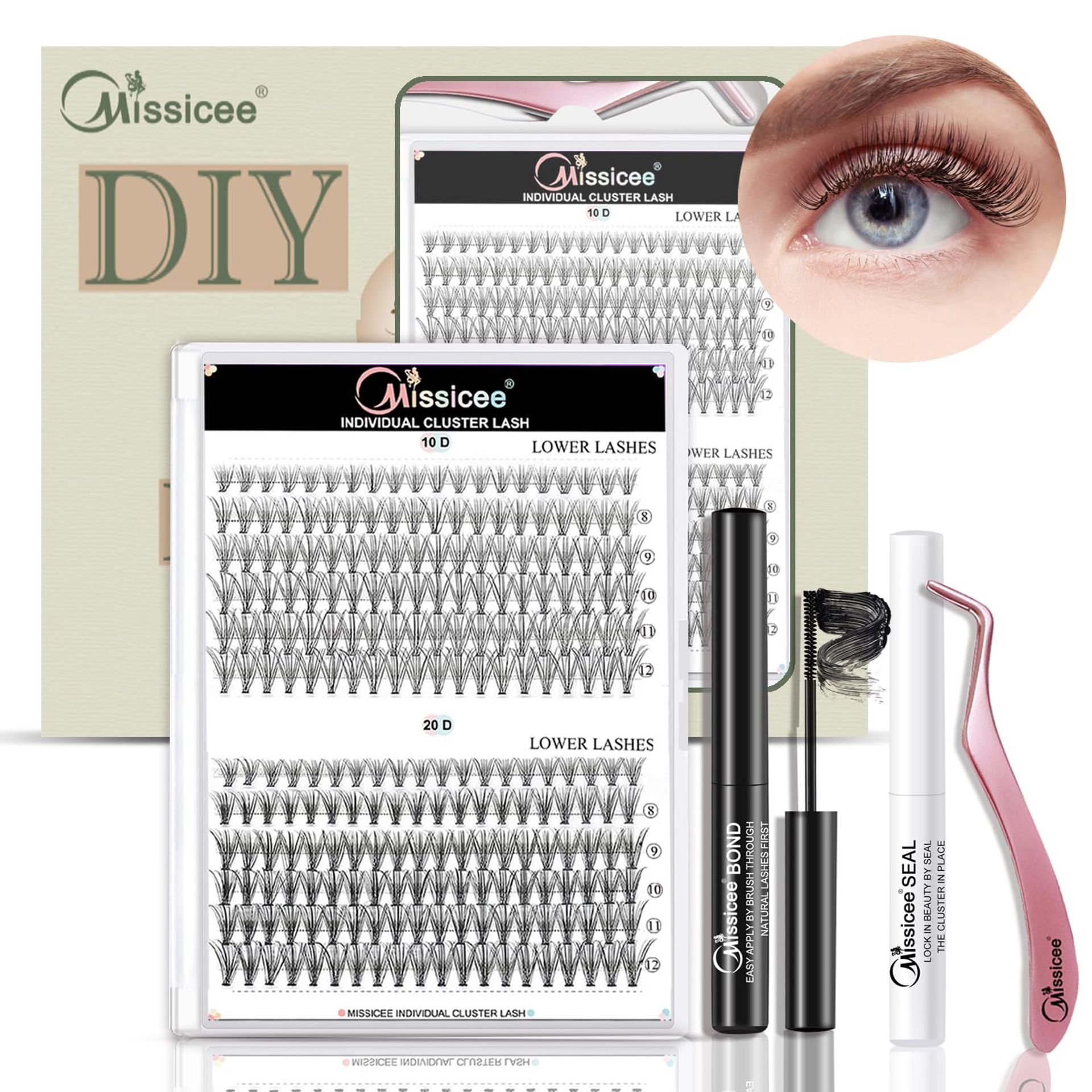 240Pcs Lash Extension Kit, Missicee DIY Eyelash Extension Kit For Beginne