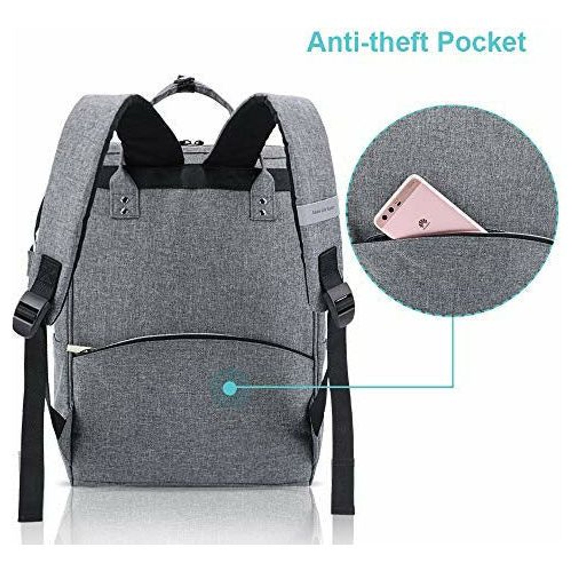 Rugzak voor dames, schoolrugzak voor meisjes en tieners, met USB-aansluiting en laptopvak, 15,6 inch laptop, werkrugzak, casual dagrugzak voor meisjes, anti-diefstal, rugzak voor reizen, roze