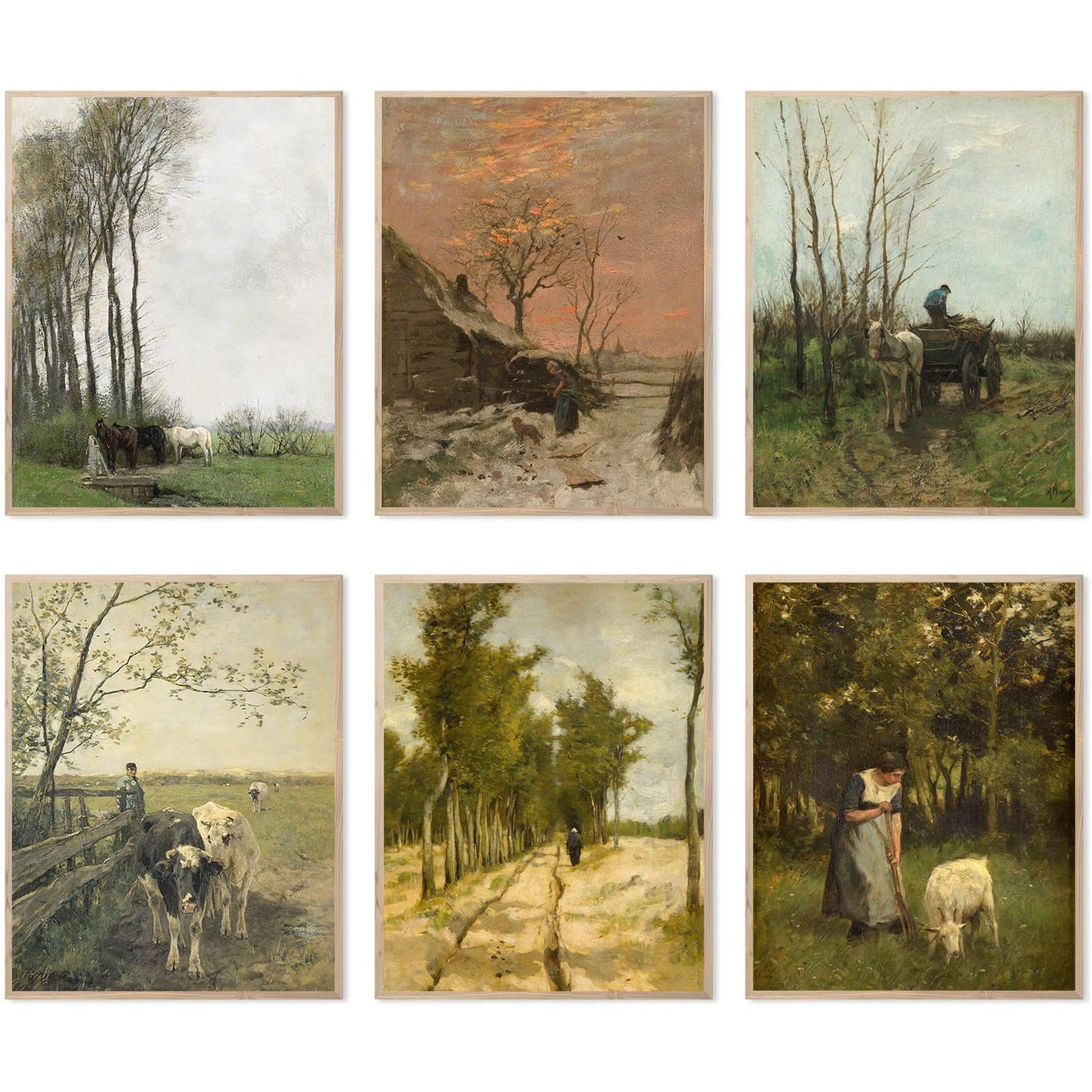 Anton Mauve Master Painter Wall Art Decor Classical Oil Painting Canvas Prints Wall Art Exhibition Posters Famous Artist Decor Room Aesthetic Gallery Wall Decor (11"x14" UNFRAMED, Style B) - Spring Refresh