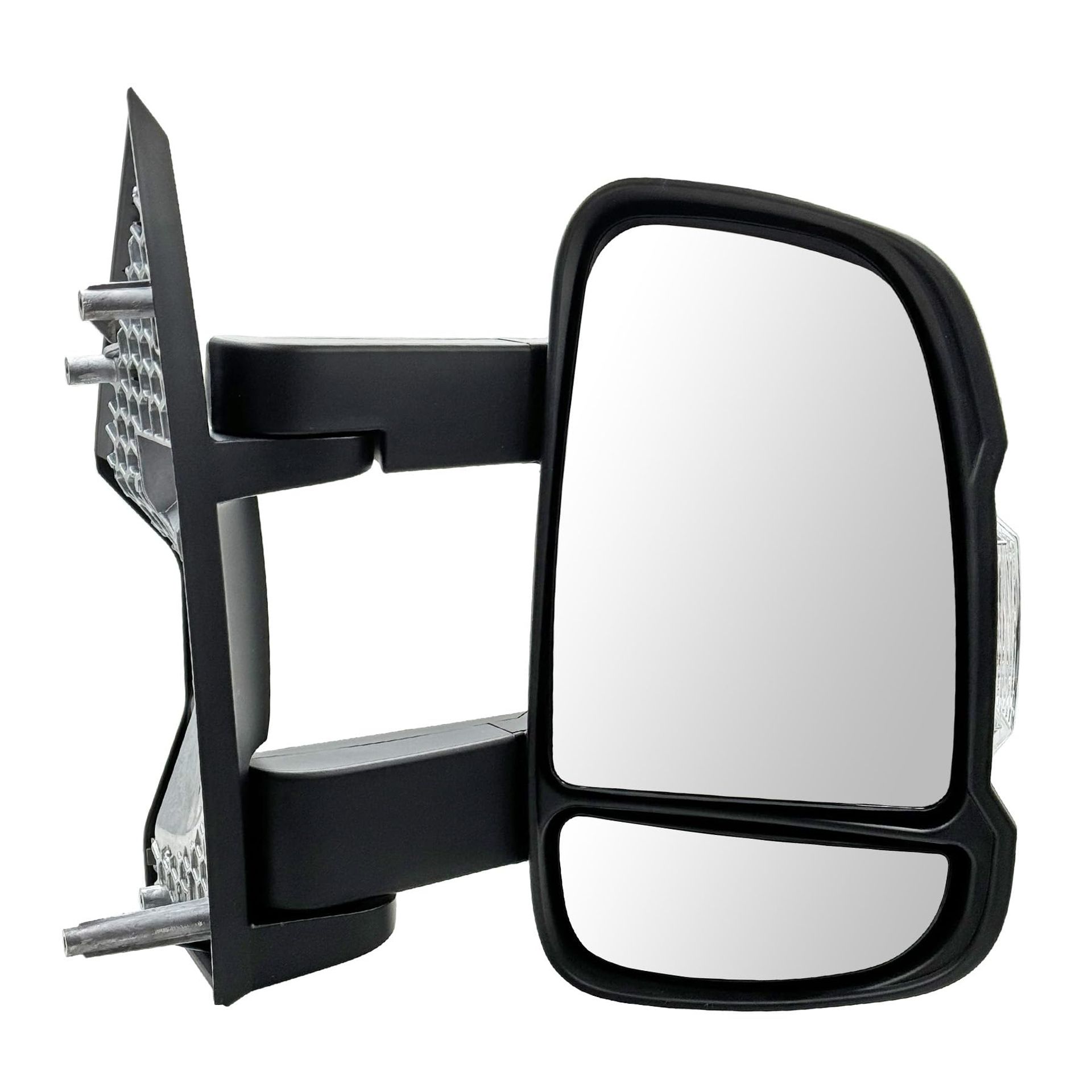 Right Side Wing Mirror with Turn Signal for Citroen Jumper, Fiat Ducato, Peugeot Boxer & Dodge Ram Promaster - Manual Folding, Medium Arm
