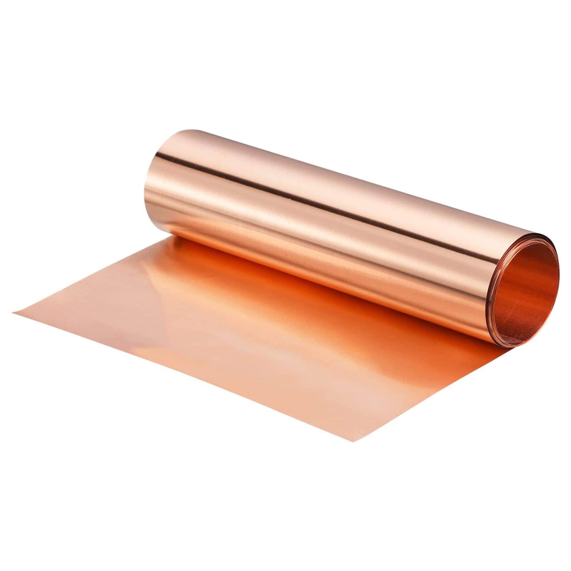 sourcing map Copper Sheet Roll 3500mm x 200mm x 0.05mm, 99.9% Pure Copper Strip 8" x 11.5ft 24 Gauge Copper Flashing Metal Foil Plate for Electricity DIY Projects (Multiple Sizes)