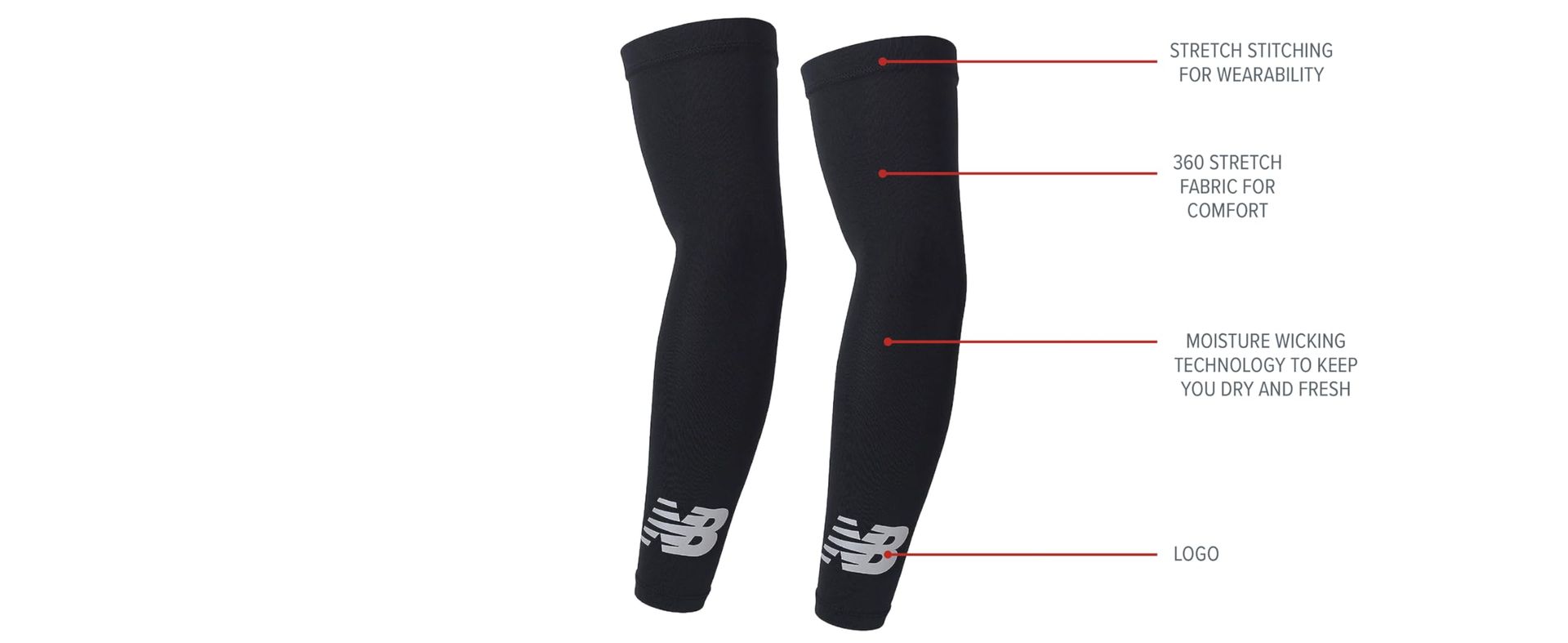 New Balance Prodigy Arm Sleeve M ブラック New Balance Unisex Outdoor Compression Arm Sleeves - Multi Colour