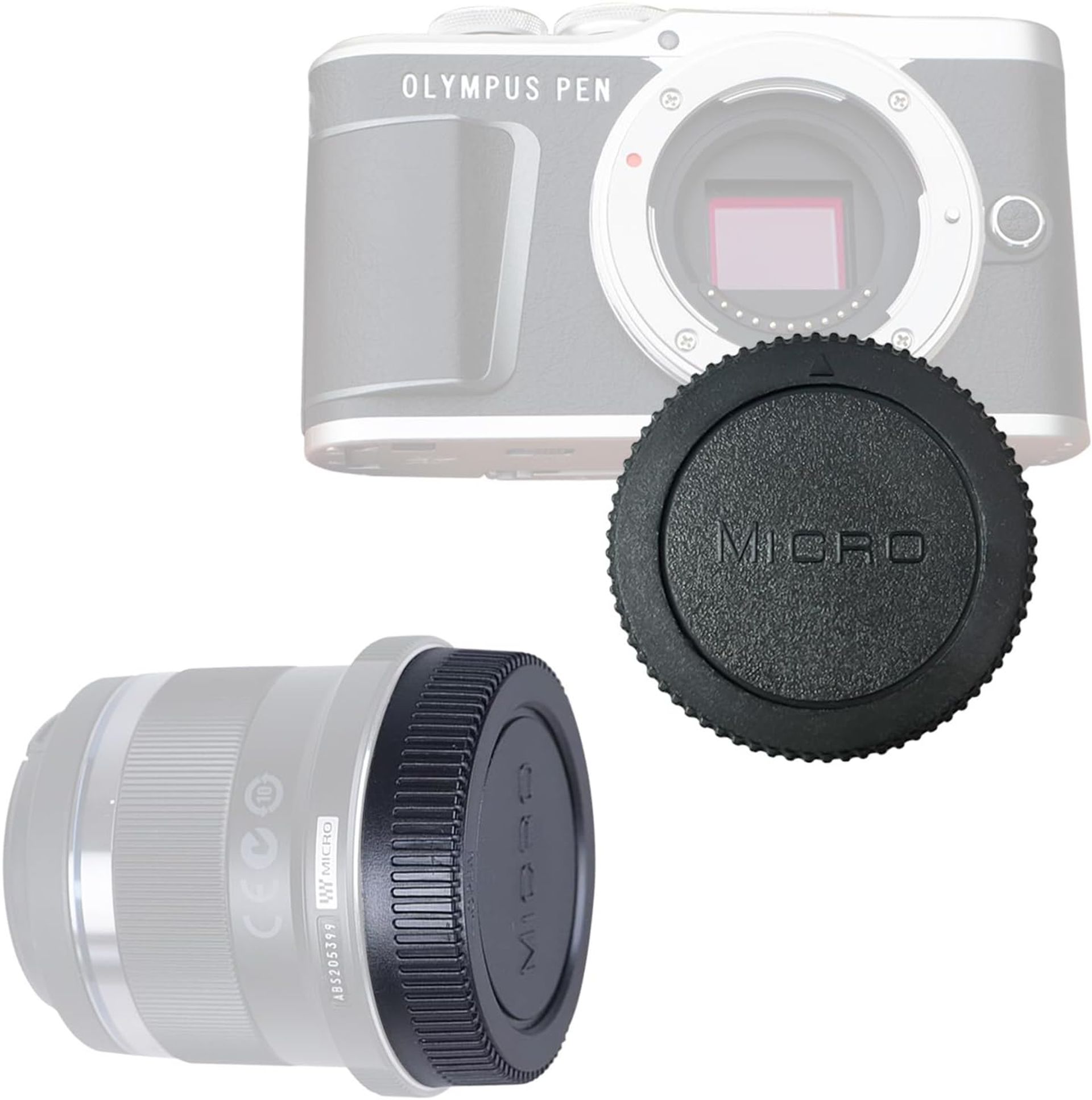 High-Durability Camera Body & Rear Lens Caps for Micro Four Thirds (M3/4) - Black