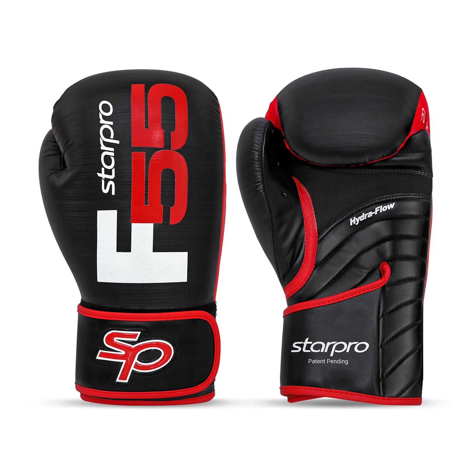 Boxing Gloves Fusion Series Training Gloves with S-Flex Impact Foam for Men & Women - Black/Red 16oz