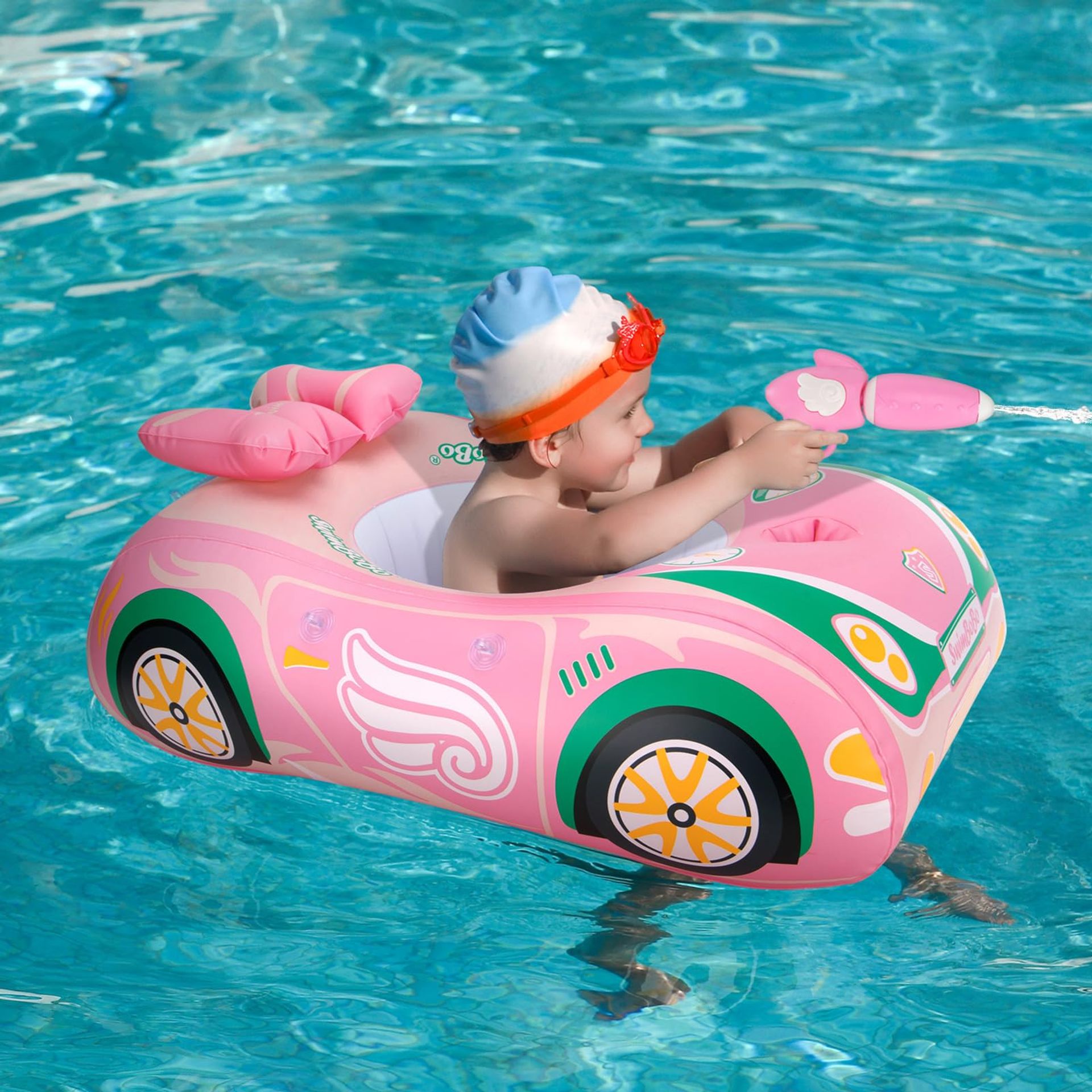Toddler Pool Float Inflatable Swim Seat Boat Water Toy for Kids and Babies - Pink One Size