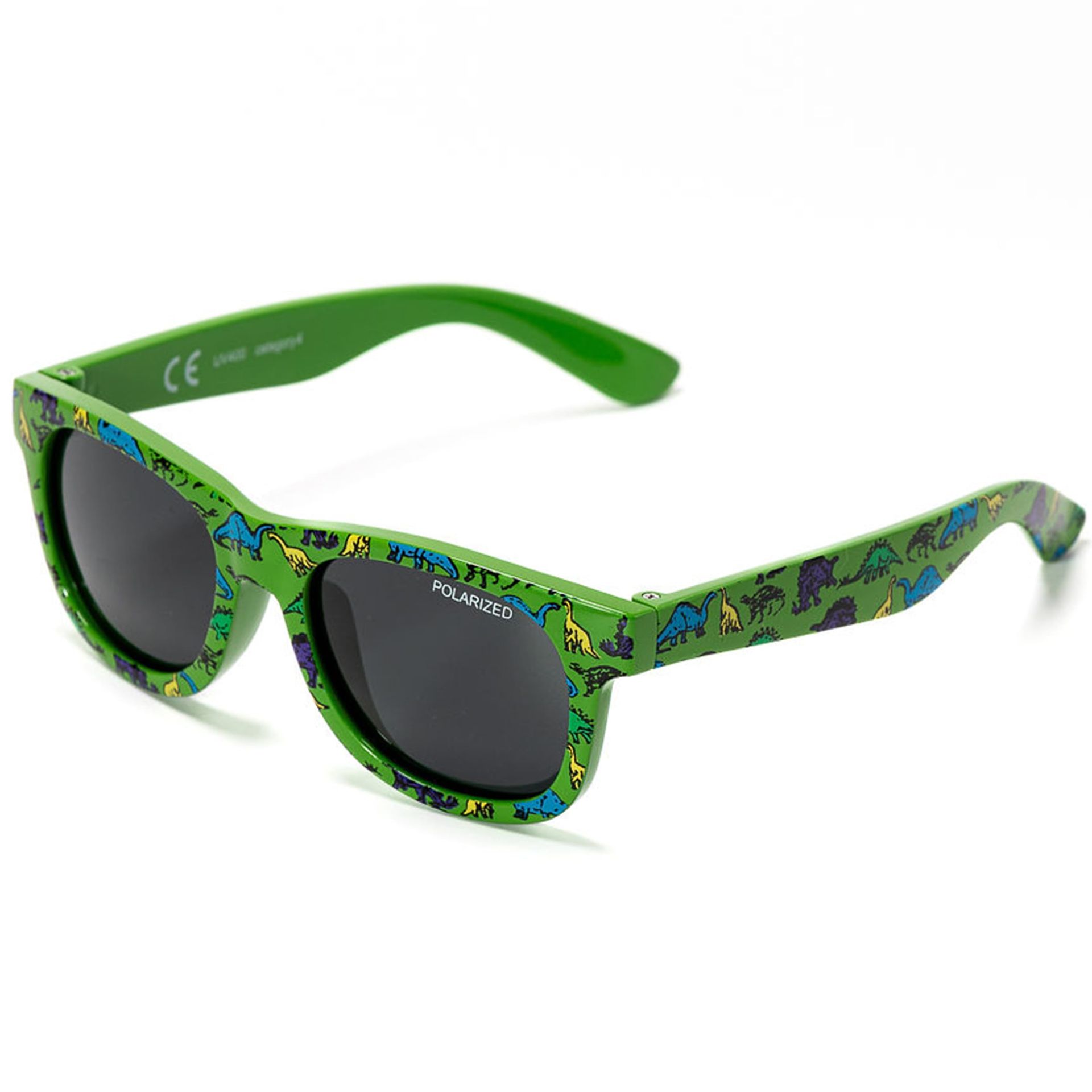 Baby Sunglasses Polarised UV400 Protection BPA Free Flexible Arms Designed for Infants 8+ Months - Blue Dinos Baby