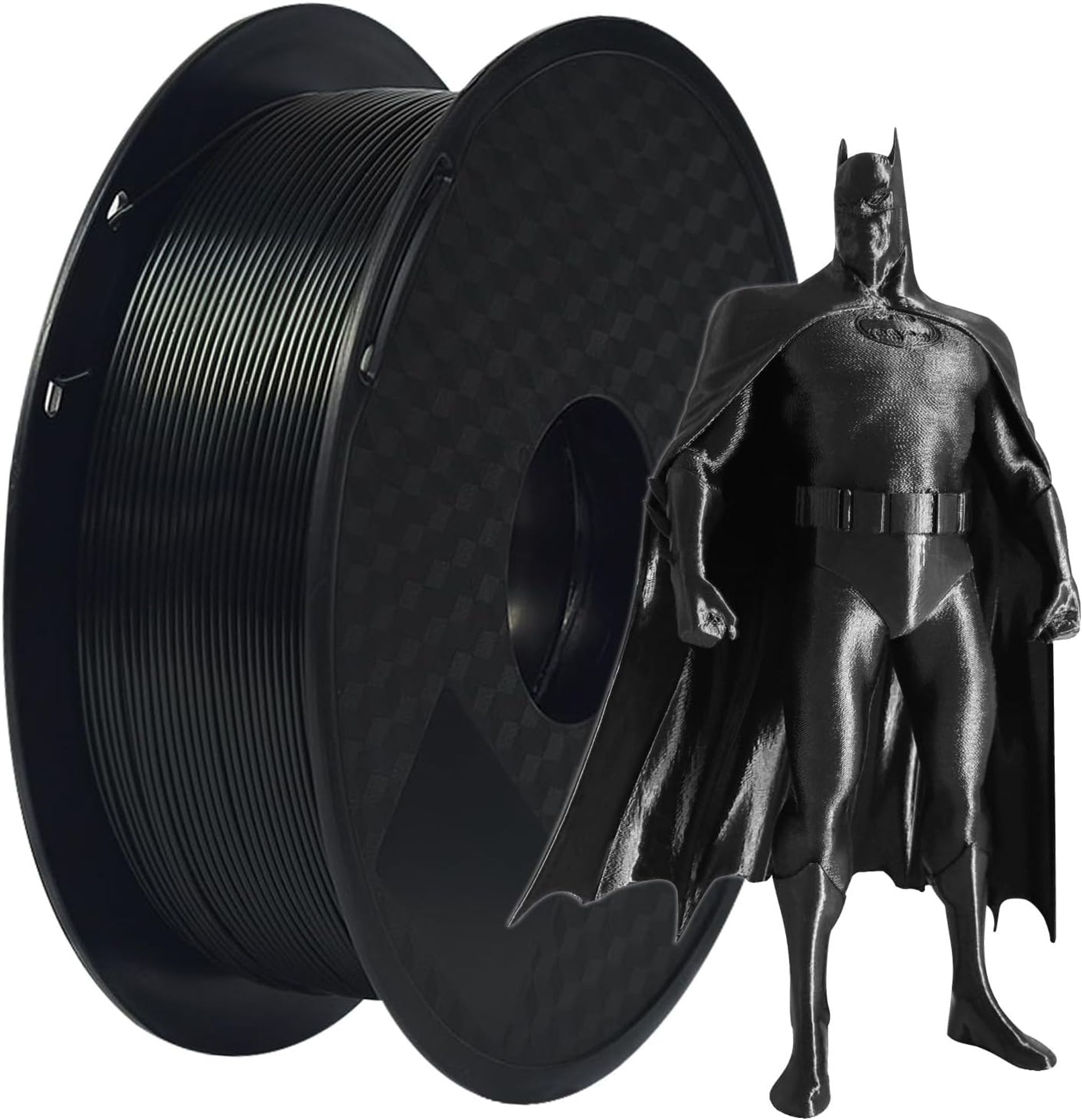 3D PLA Plus Filament 1.75mm Black - Tough PLA Pro, 8x Strong, Cardboard Spool, 1kg