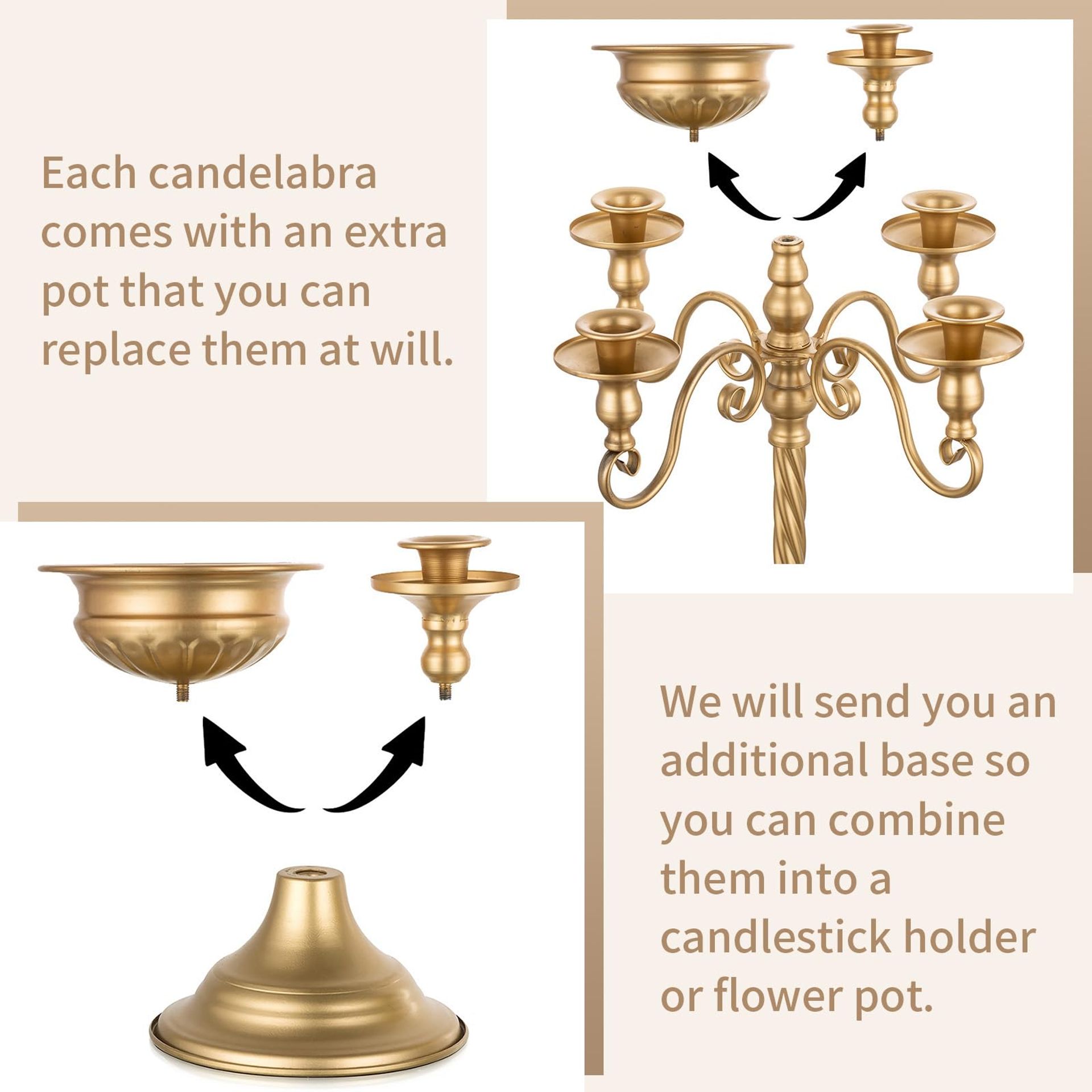 Joybest Gold Candle Holder Set Of 9 - Taper Candle Holders Fit 3/4 Inch Candles, Perfect For Wedding, Party & Home Decor - View #6
