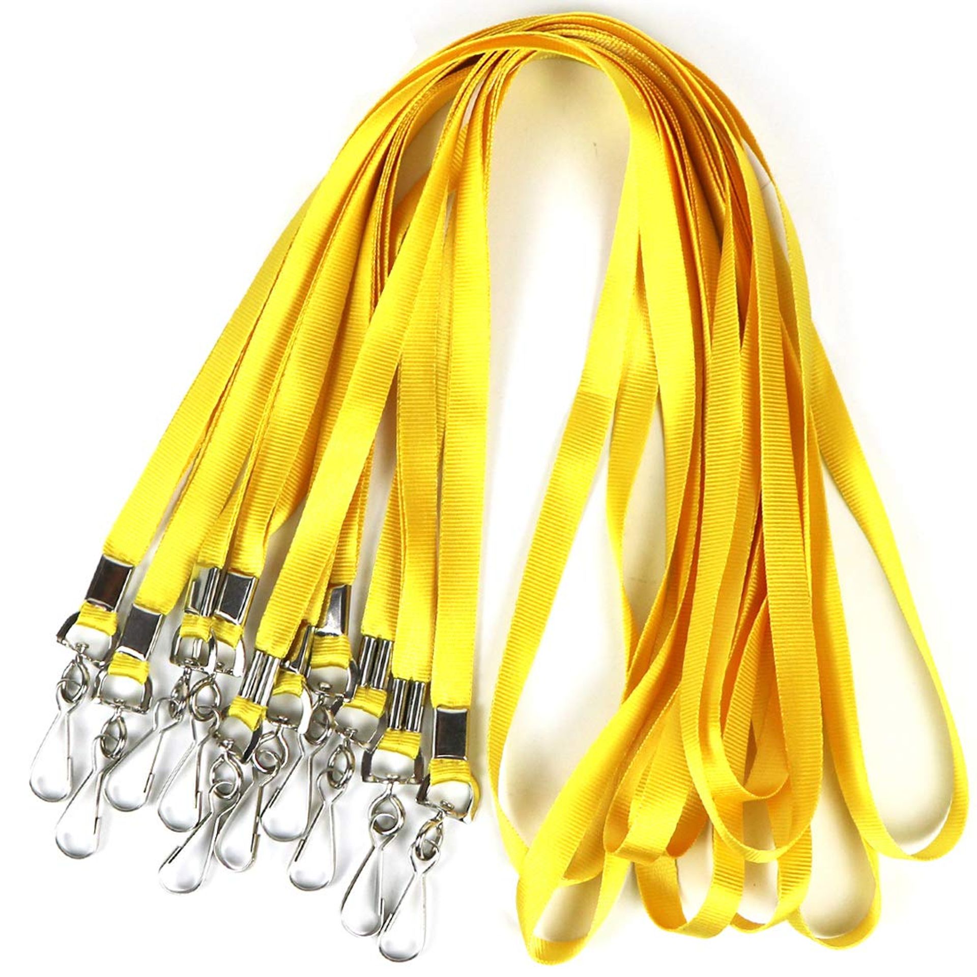 Bulk Flat Lanyards with Swivel J-Hook for ID Name Tags and Badge Holders 36 Inch 100 Pack - Black