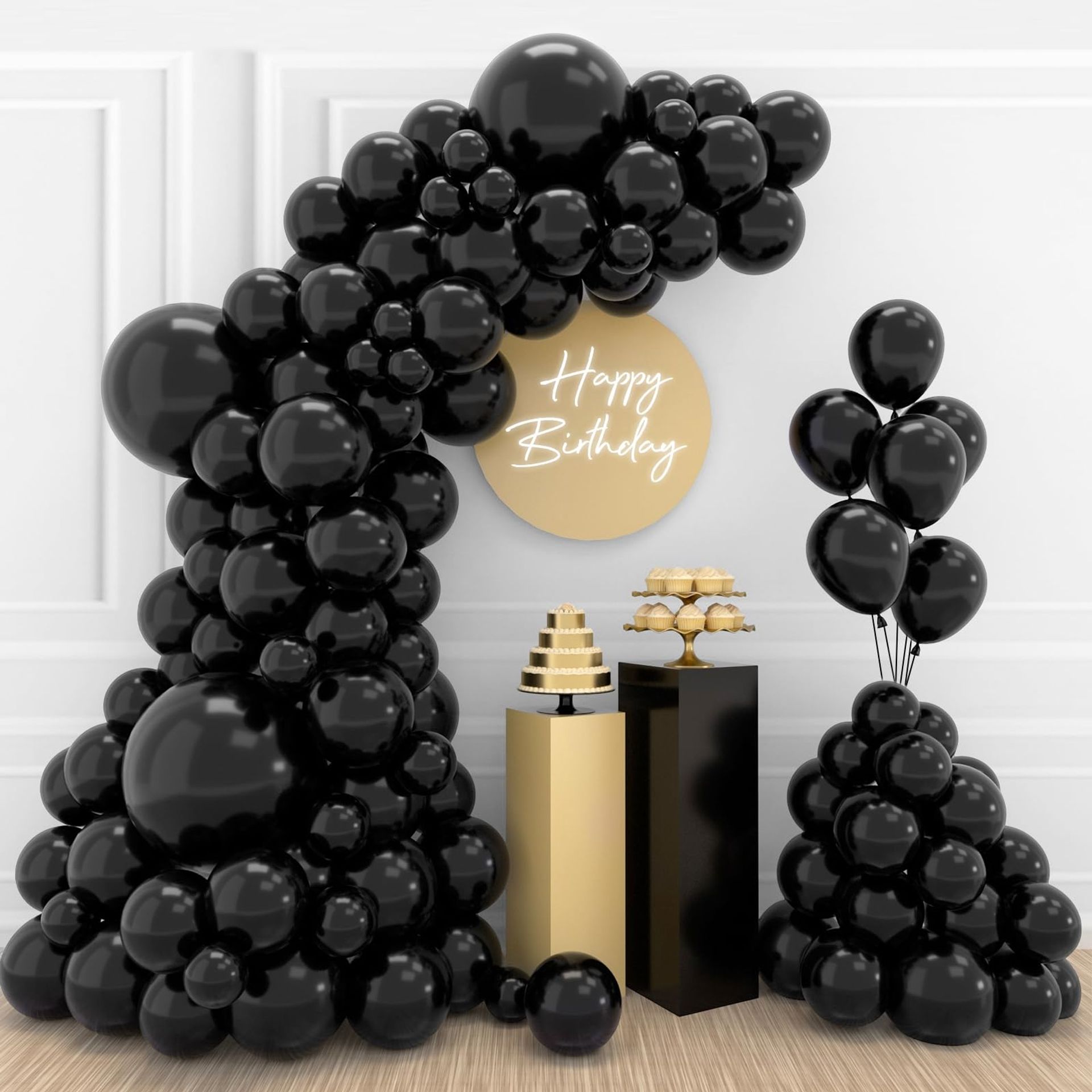 Black Balloon Arch Kit 110 PCS - Party Decoration Set for Birthdays, Weddings & Anniversaries
