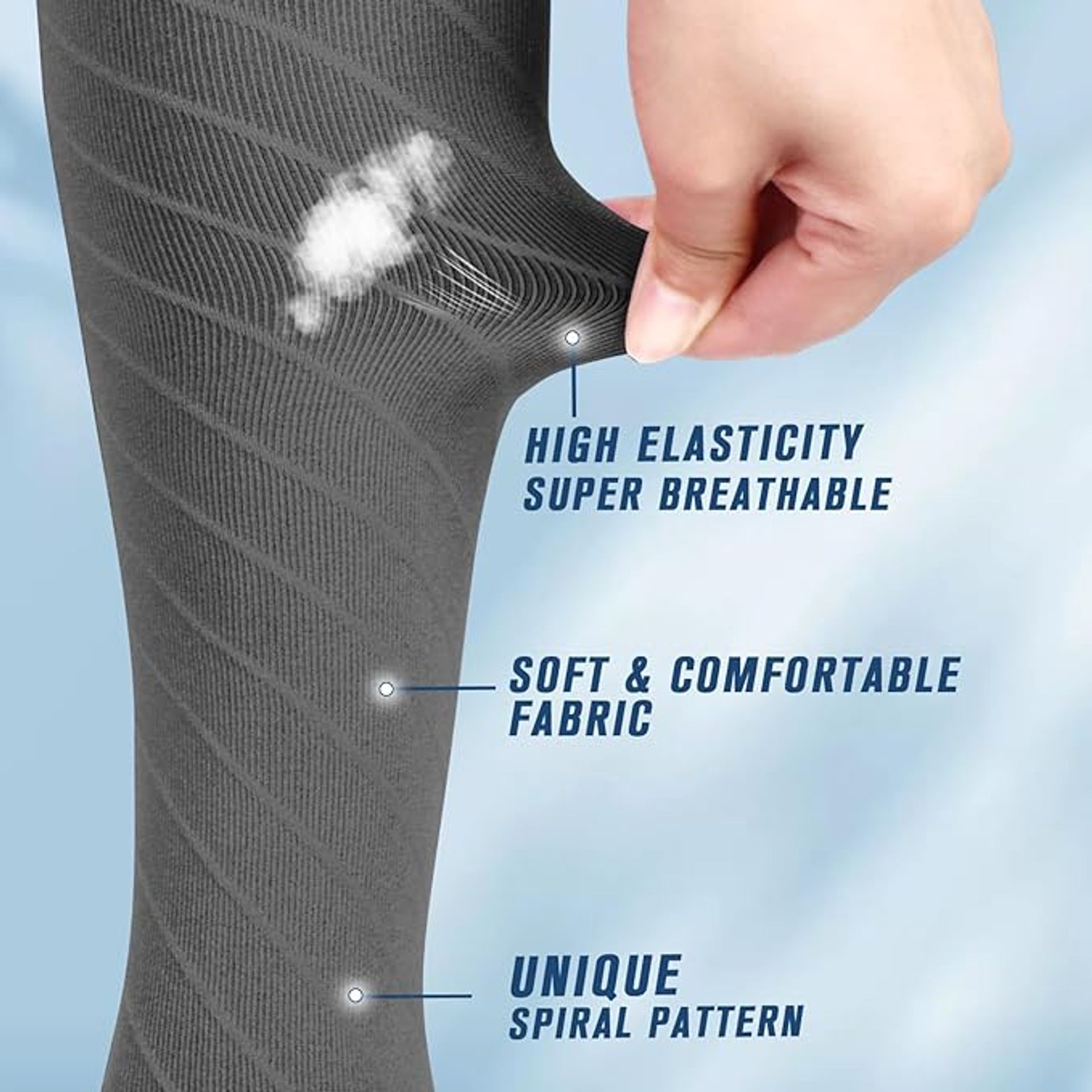 Knee High Medical Compression Socks 20-30 mmHg for Men & Women, Open Toe Support