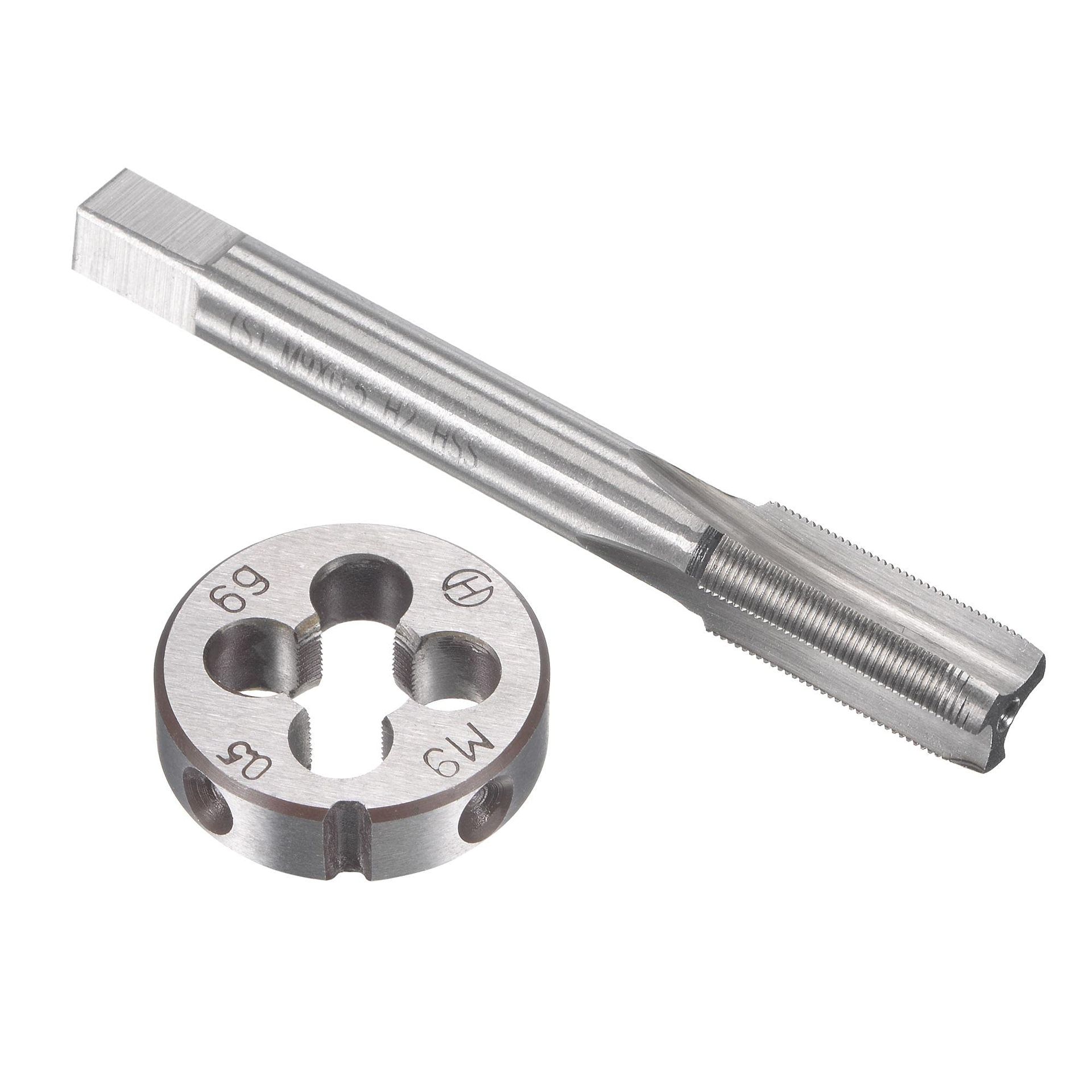 M9 x 0.5mm Metric Tap & Die Set for Nut Screw Bolt Repair - High-Speed Steel