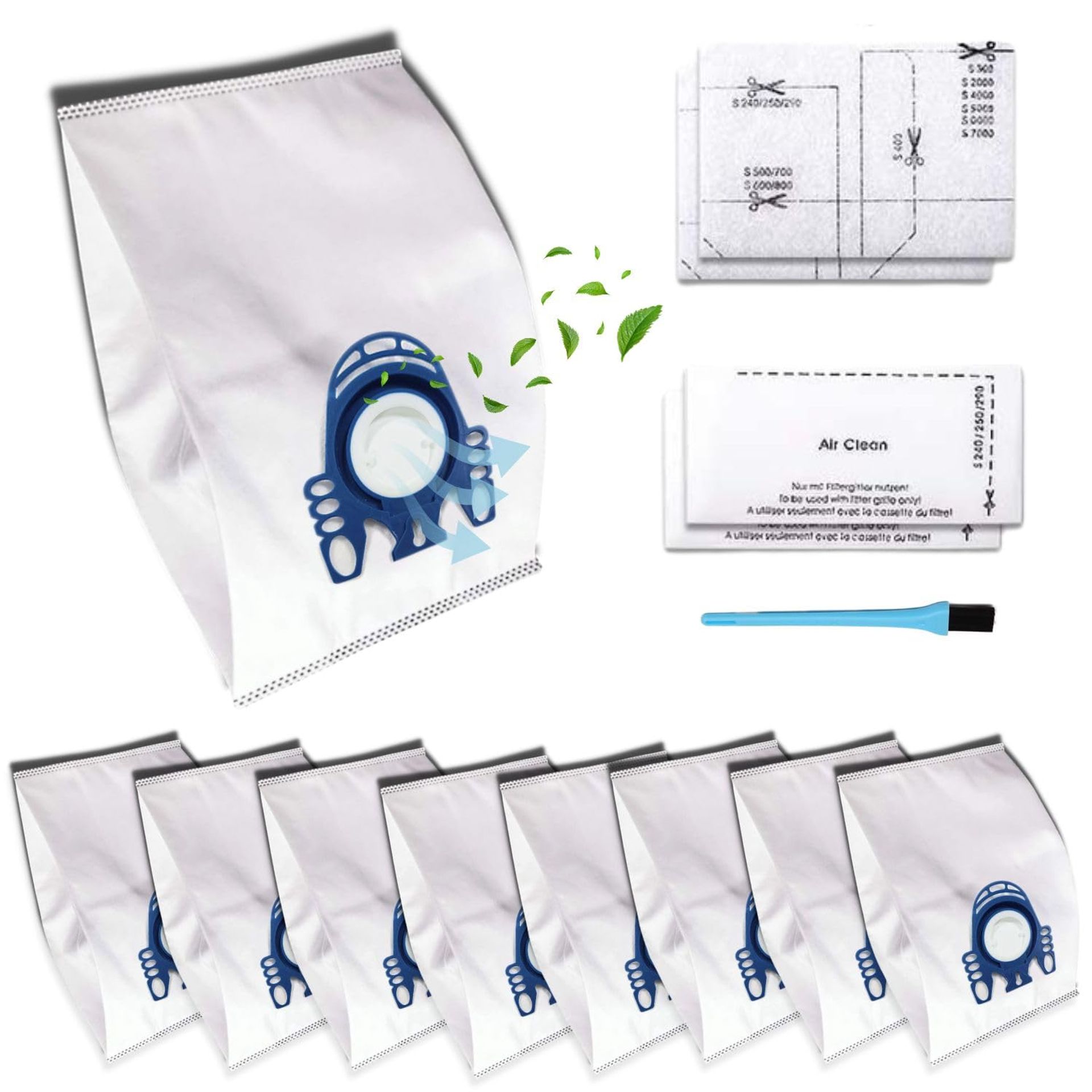 8 Packs GN 3D Dust Bags & HEPA Filters for Miele C2, C3, C1, C2 Compatible Vacuum