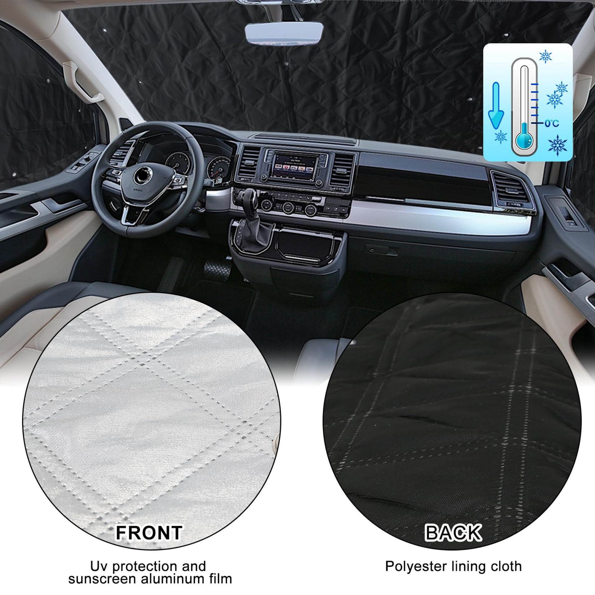 Voorruit Cover Fit voor Ford Transit Custom 2012-2024, 600D
