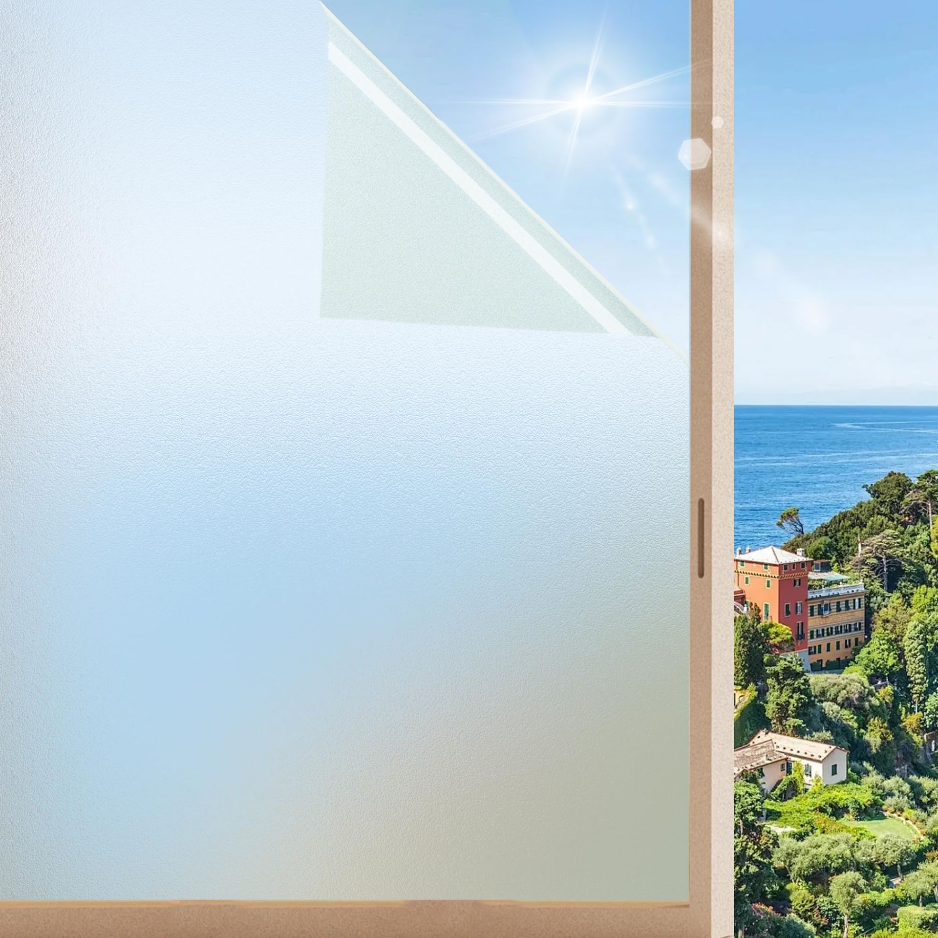 Frosted Window Film Privacy Anti-UV 60x400cm No Glue Vinyl for Home & Office