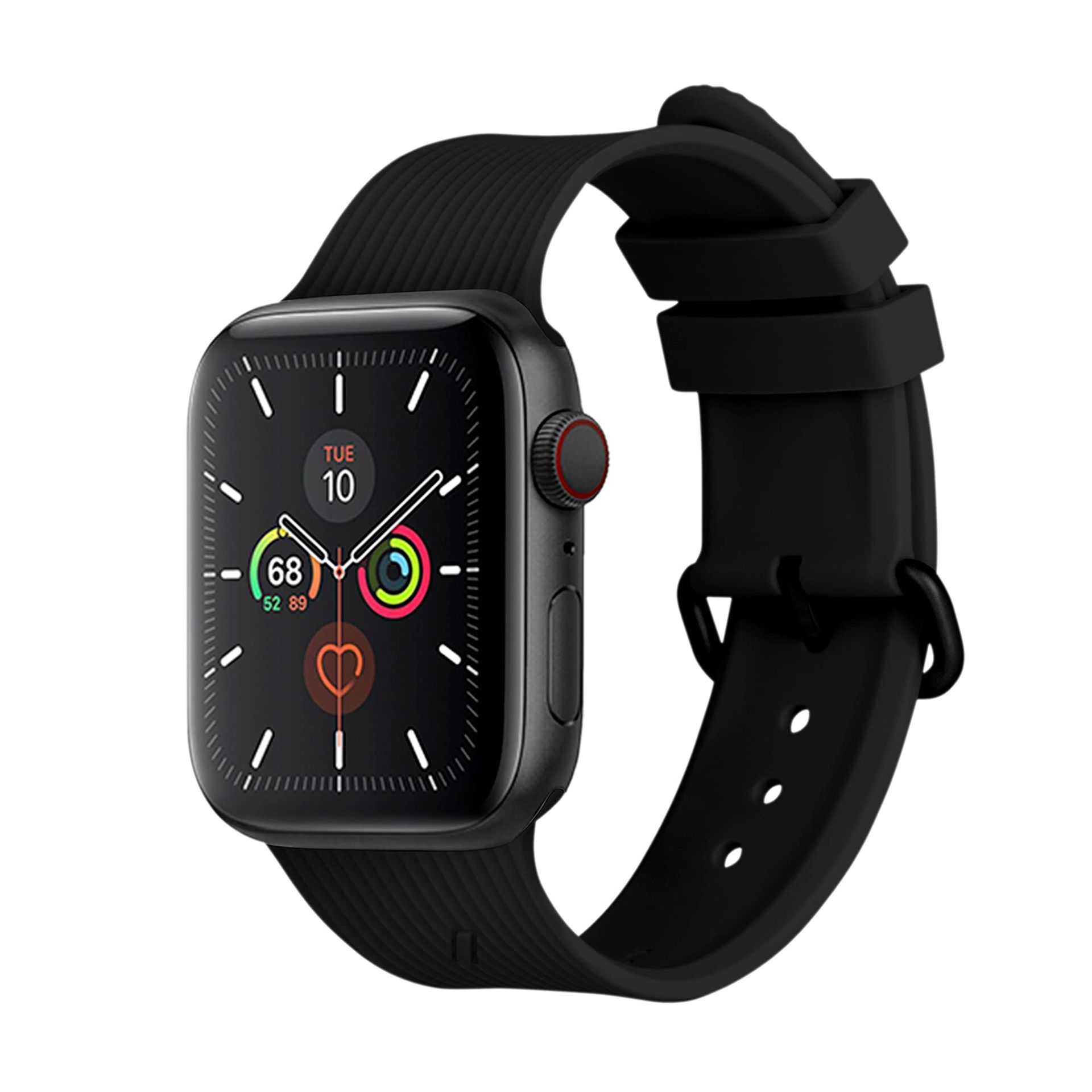 Water-Resistant Black Silicone Curve Strap for Apple Watch 38/40/41mm - Sleek Design
