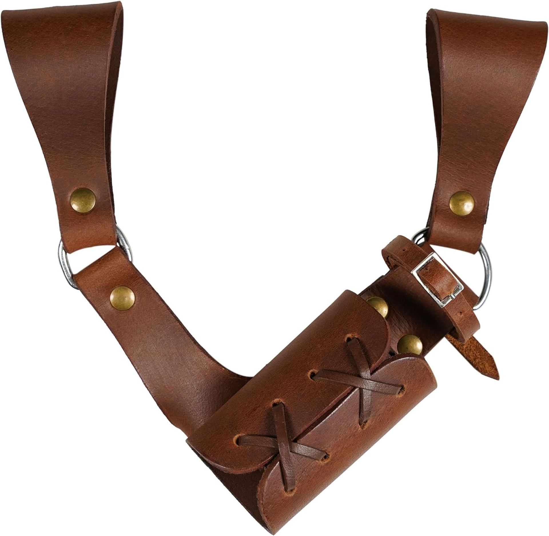 Leather Sword Frog Universal Medieval Holder for Rapier, Broadsword, Cutlass, Cosplay & Renaissance Gear - Brown Crunch Left Hand