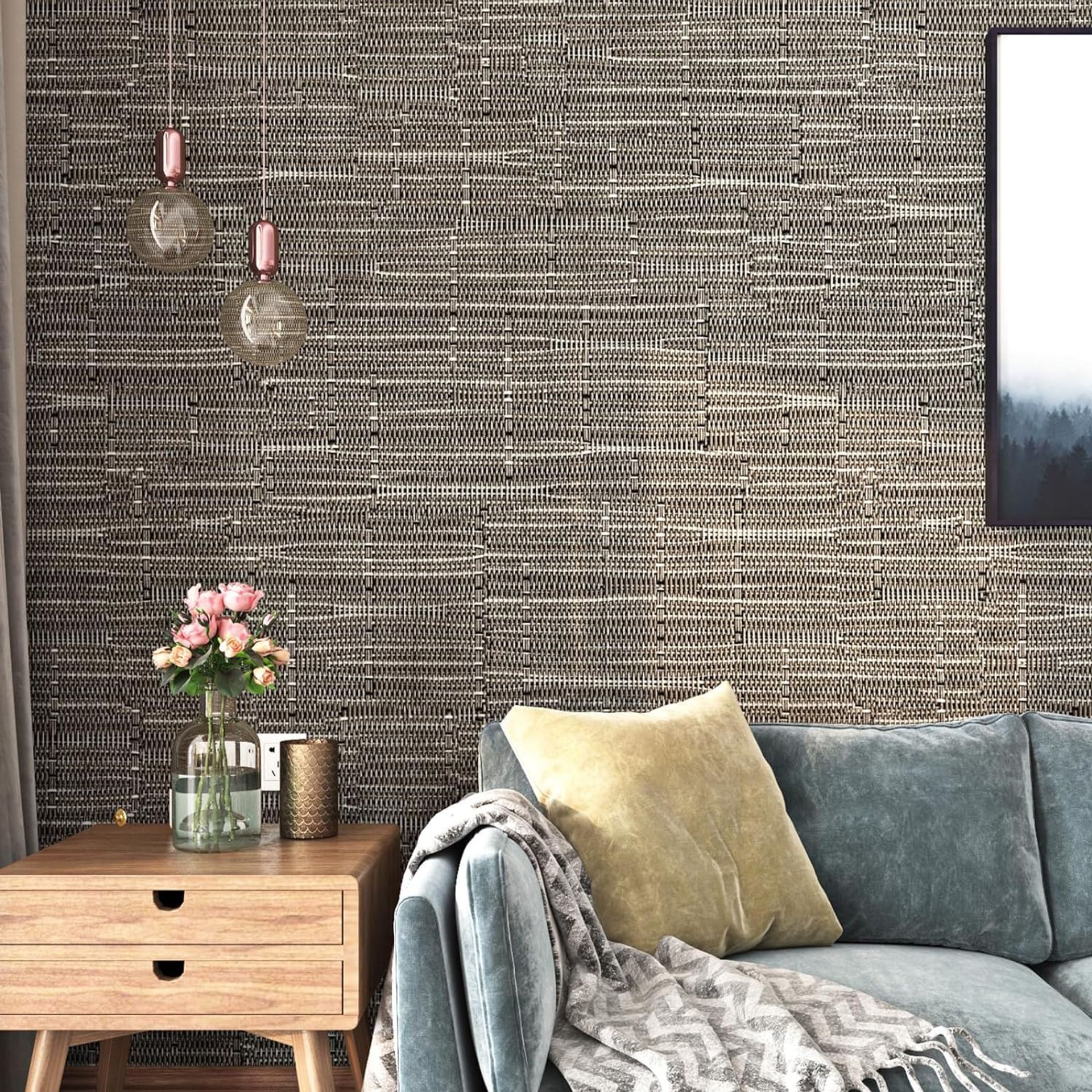 40cm x 6m Taupe Brown Peel & Stick Wallpaper - Washable, Textured, Self-Adhesive for Walls & Furniture