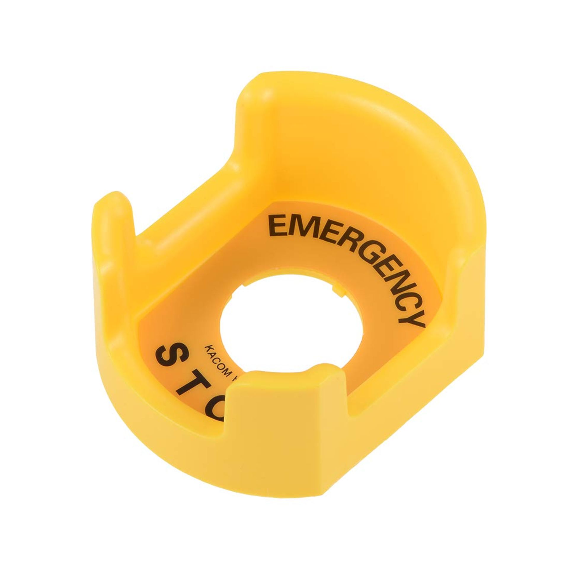 30mm Push Button Switch Protective Cover with Emergency Stop Warning Circle - Yellow Safety Guard