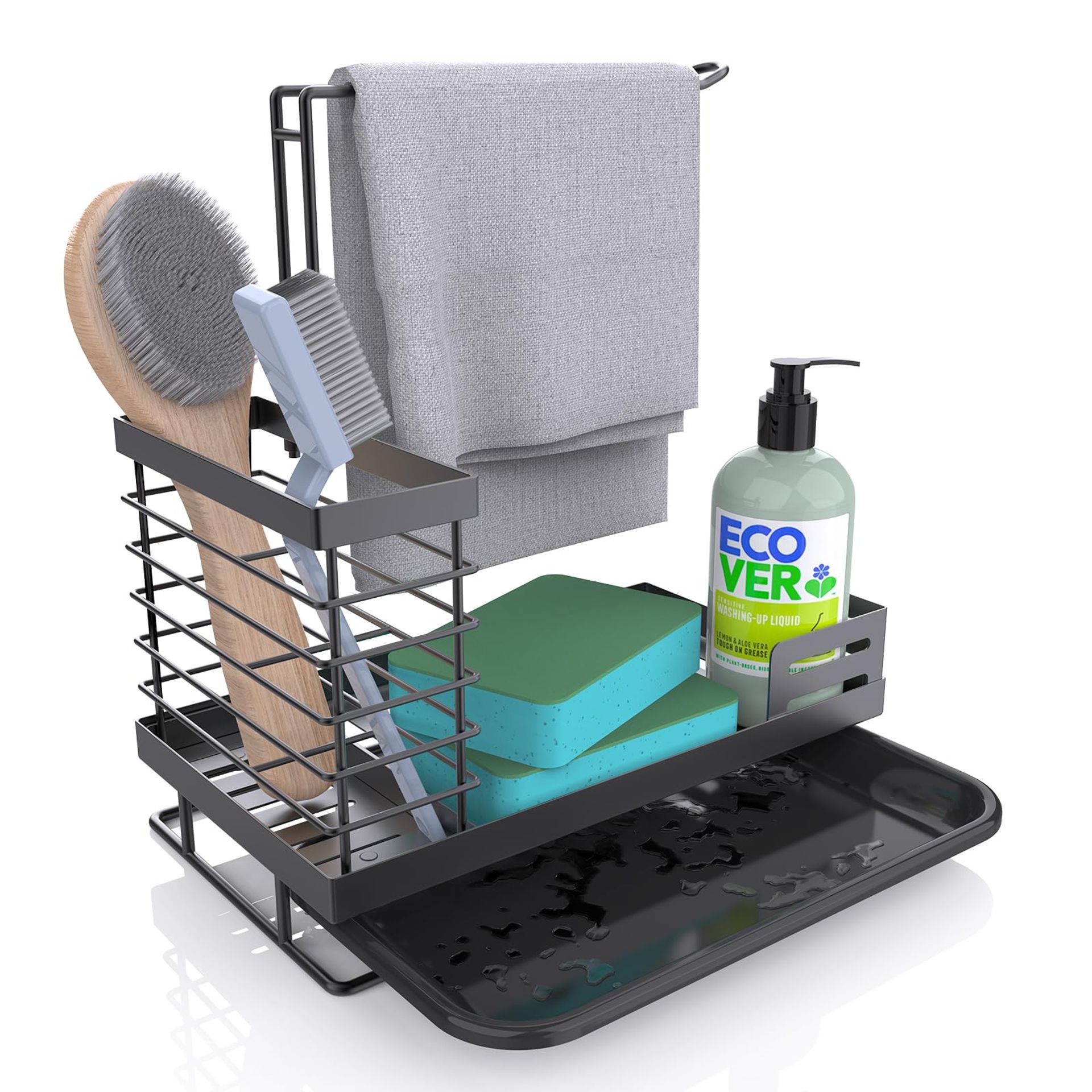 Priksia Sink Caddy Organiser - Sponge Holder, Sink Tidy, Kitchen Organizer - Spring Refresh