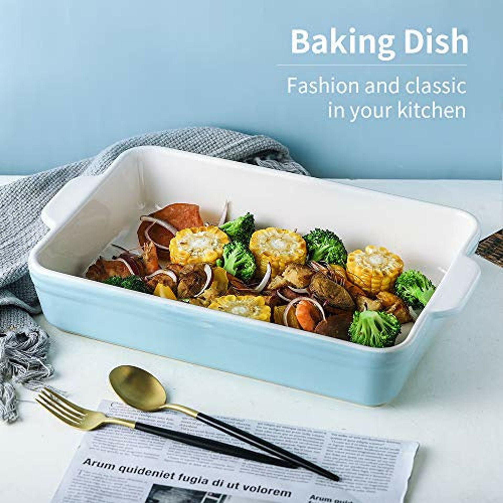 Ronnior Individual Lasagne Dish Large Deep, Ceramic Oven Dish