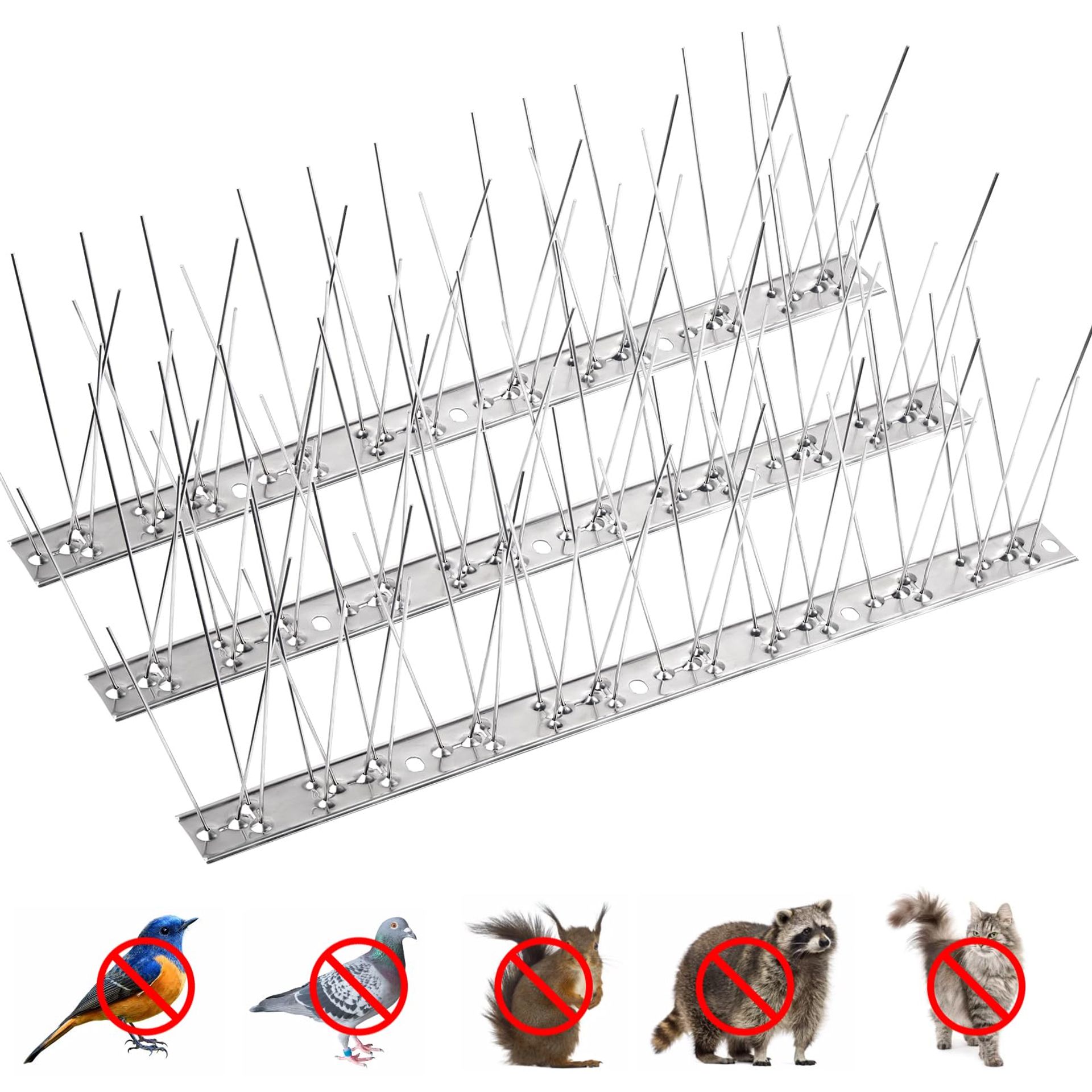Stainless Steel Bird Spikes Kit for Pigeon & Pest Control – Weatherproof Deterrent for Gardens, Balconies, Roofs & Windows