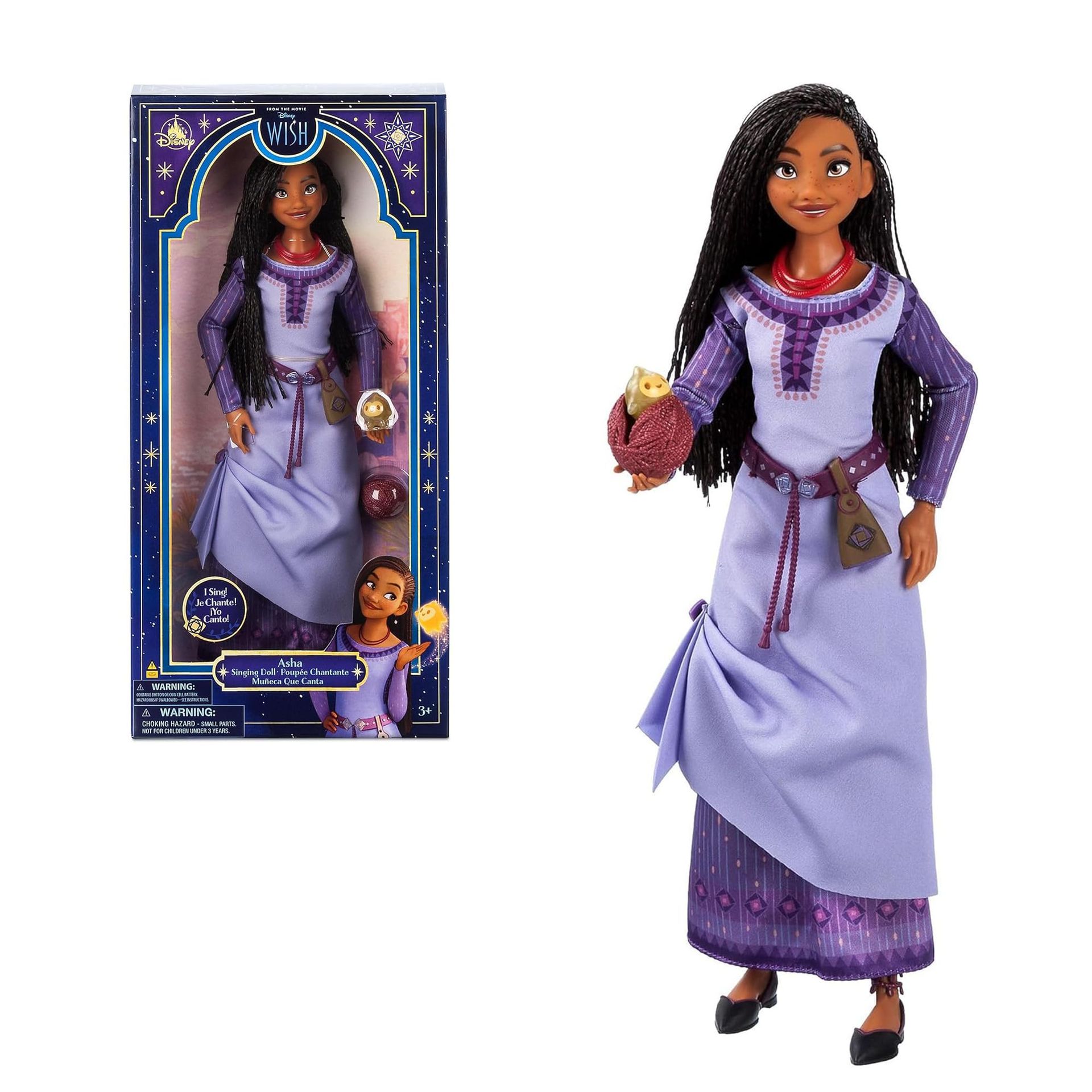Disney Store Wish Asha Singing Doll with Wishing Star Companion 29cm - Purple