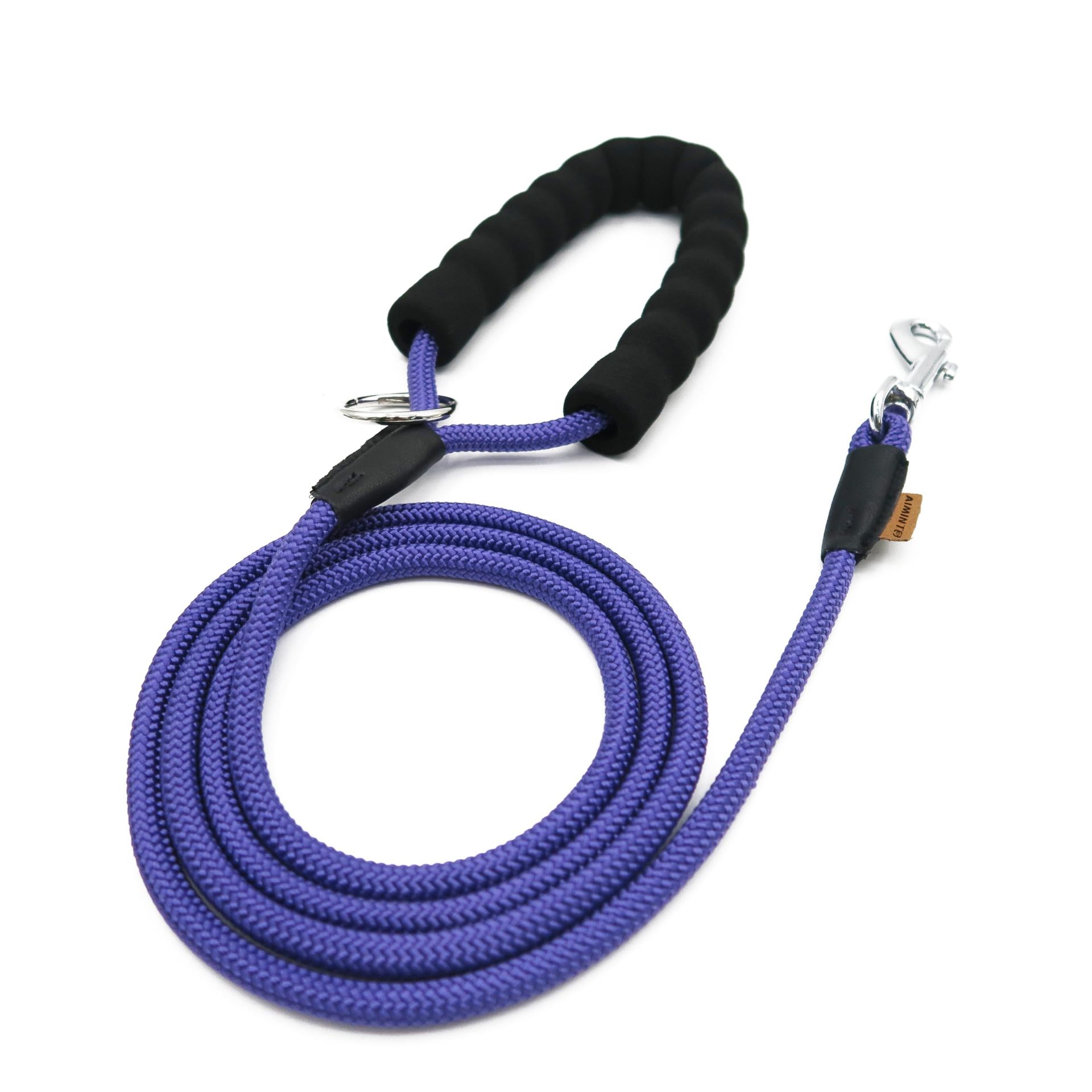 6FT Purple Braided Rope Dog Leash - Perfect for Small Dogs - Durable & Safe