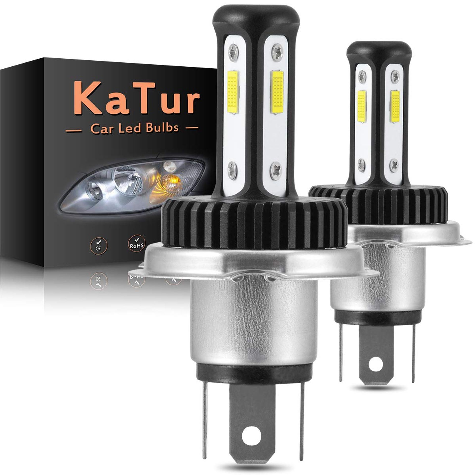 H4 9003 HB2 LED Headlight and Fog Light Bulbs Canbus 3000LM 6000K Conversion Kit - White H4 9003 HB2 Hi/Lo Beam