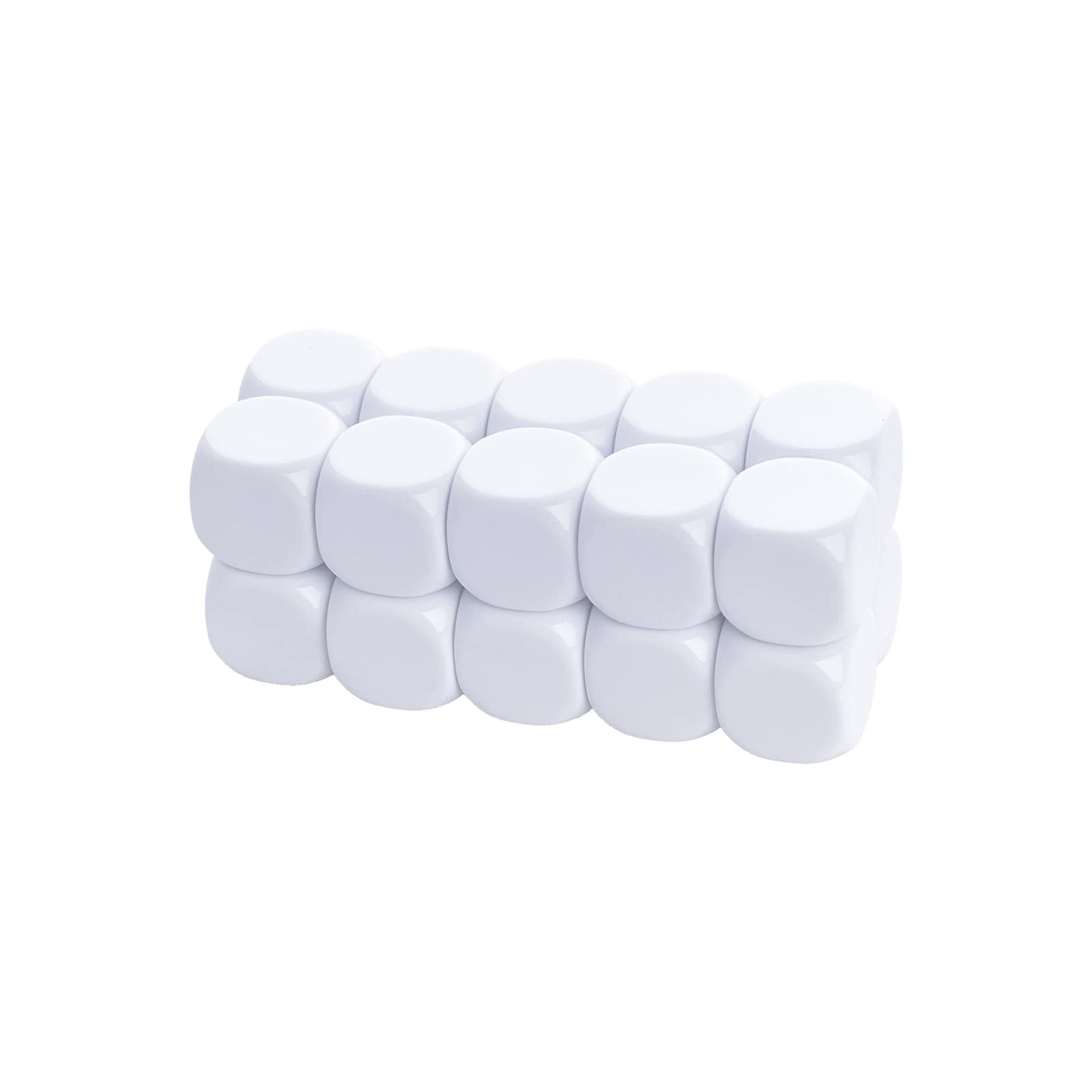 Acrylic Blank Dice Set 22mm Rounded Corner Six Sided Cubes for Board Games, DIY, Teaching & Party Fun - White 100PCS - Student Essentials