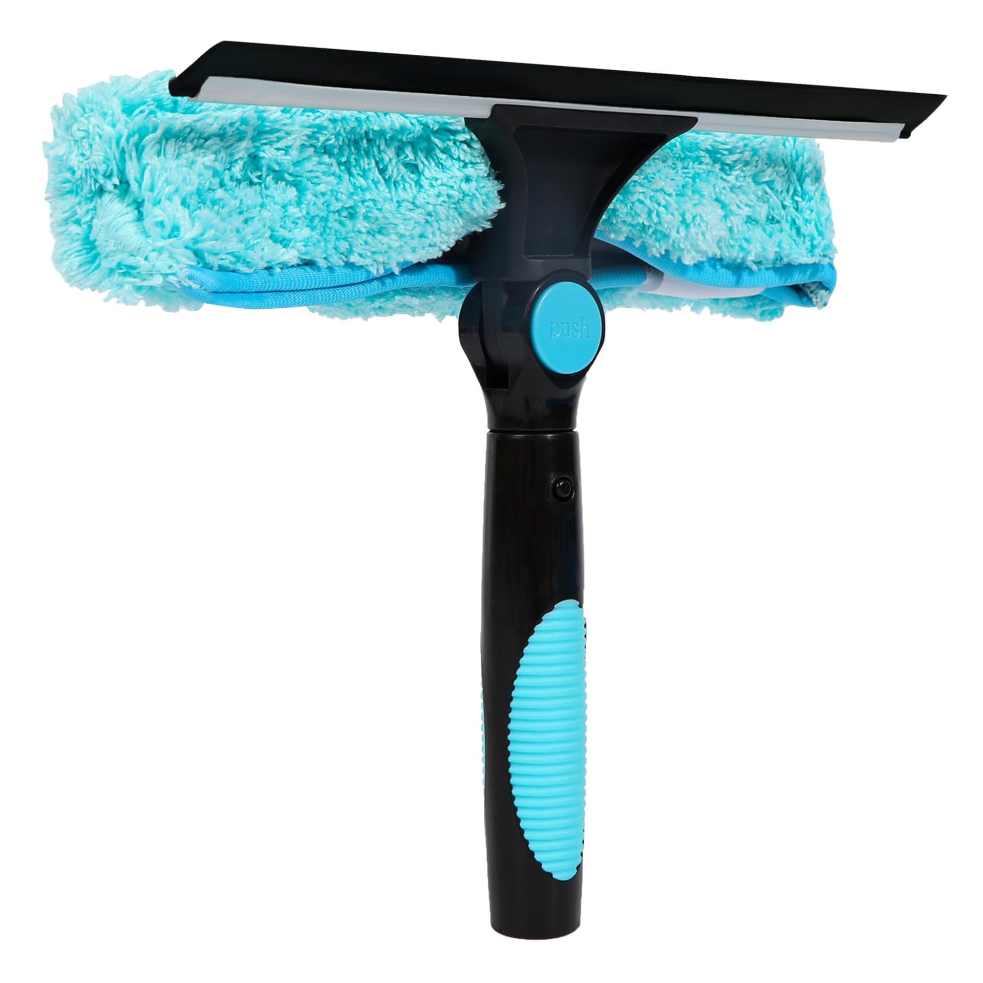 Professional Extendable Window Squeegee with Microfibre Scrubber - 2-in-1 Glass Cleaner for Home, Car, Shower & Mirrors, 10" Blade