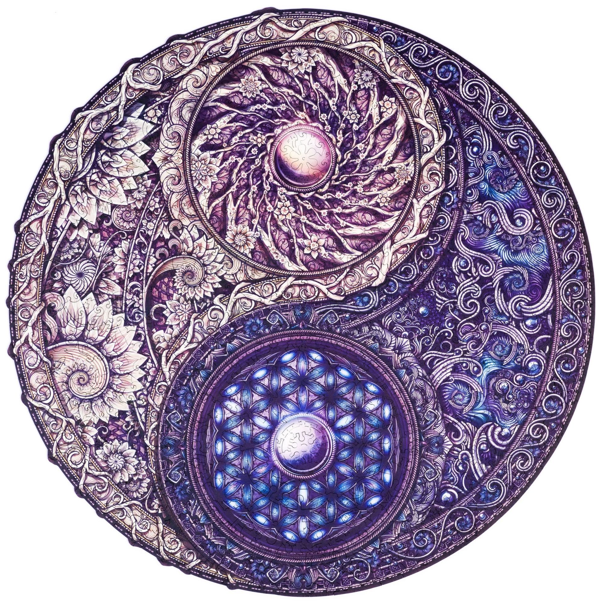 Wooden Mandala Yin-Yang Jigsaw Puzzle 350pcs, Mindful Gift, King Size