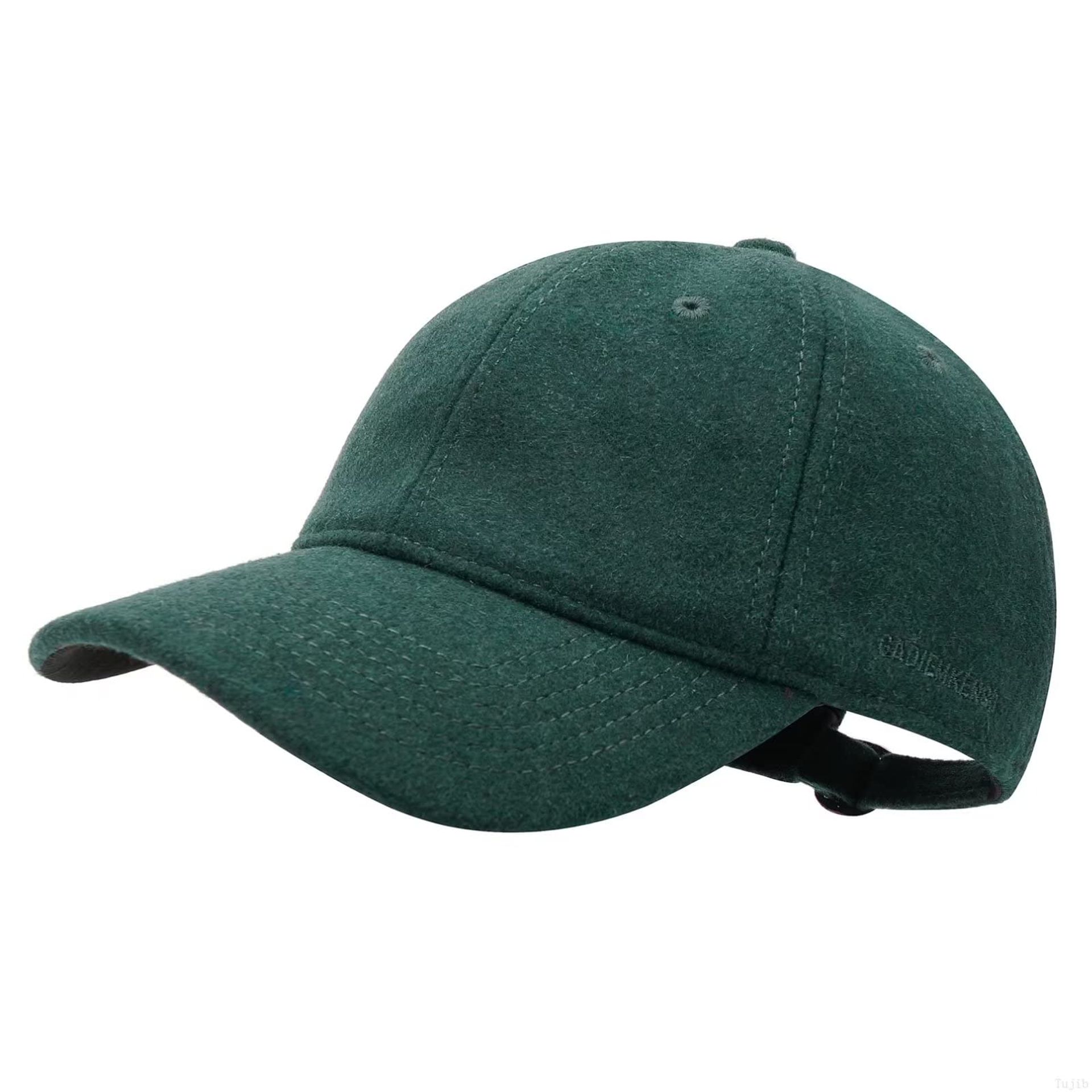 GADIEMKENSD Winter Baseball Caps Wool Dad Hat Warm Trucker Hats Work Cap Workout Thick for Mens Womens Unstructured, Blackish Green M