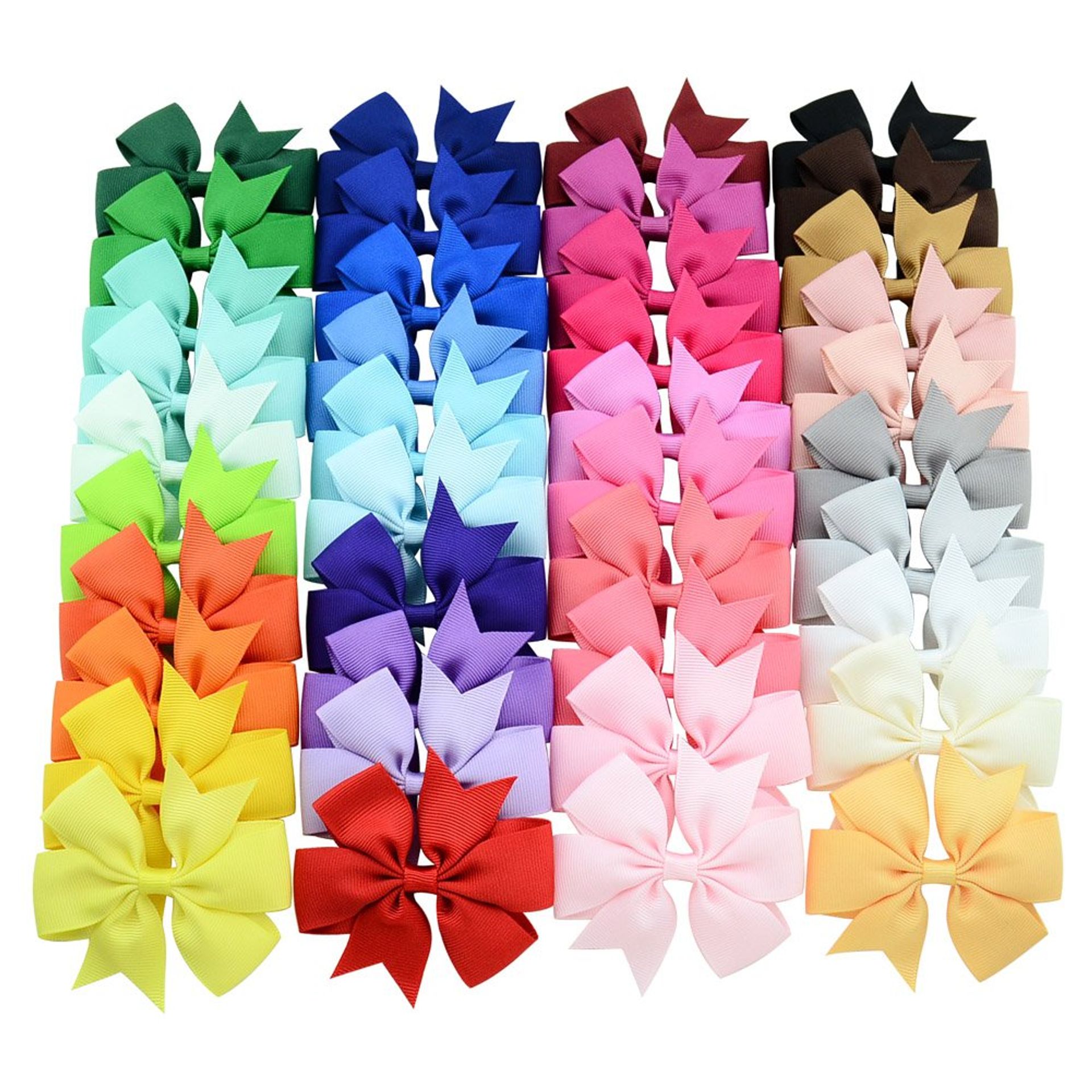 40 Pcs Baby Girls Hair Clips - Soft Grosgrain Ribbon Bowknot Alligator Clips