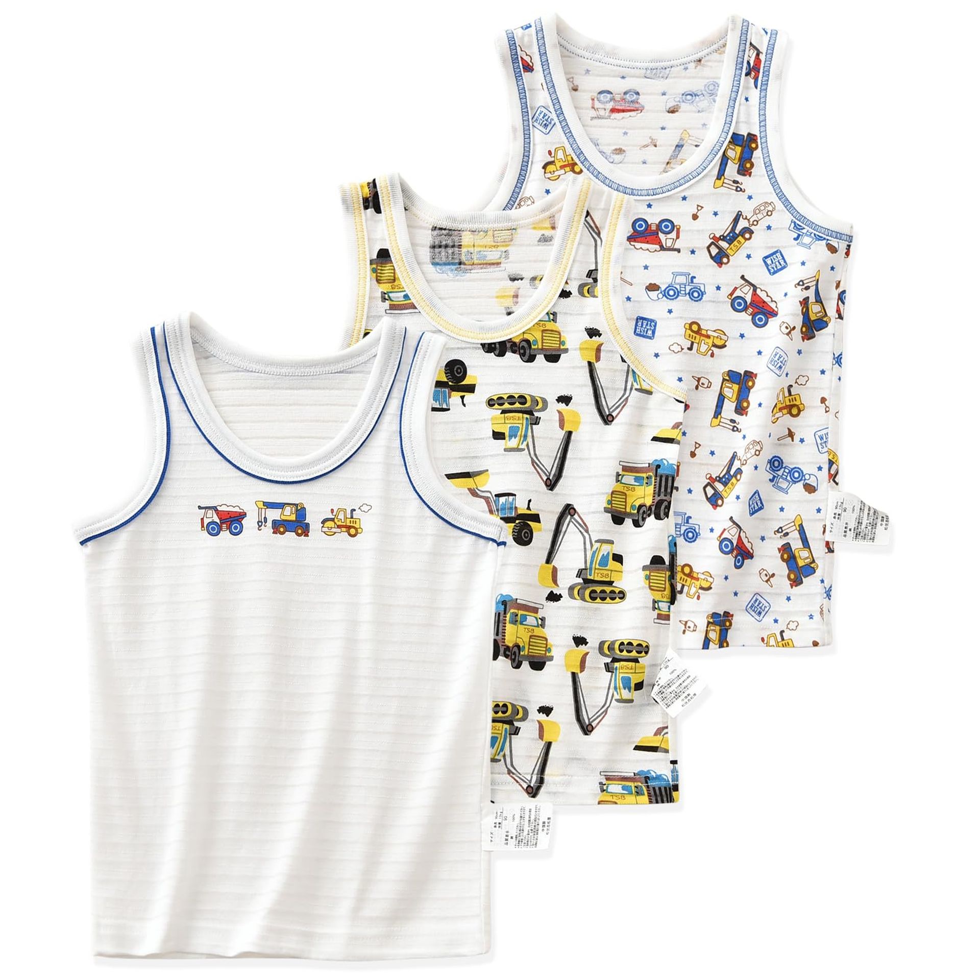 Boys Vests for Baby Sleeveless Cotton Tank Top 12M Excavator