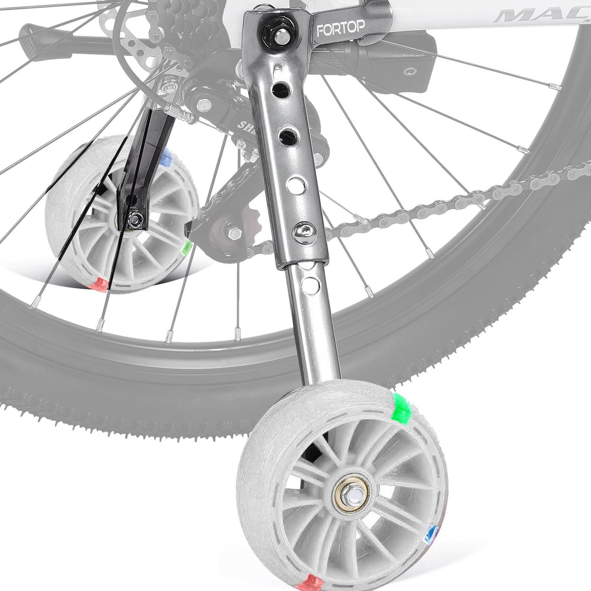 Bike Training Wheels for 16-22 Inch Kids' Bicycles - Heavy Duty Rear Stabiliser Kit, Easy to Fit, White