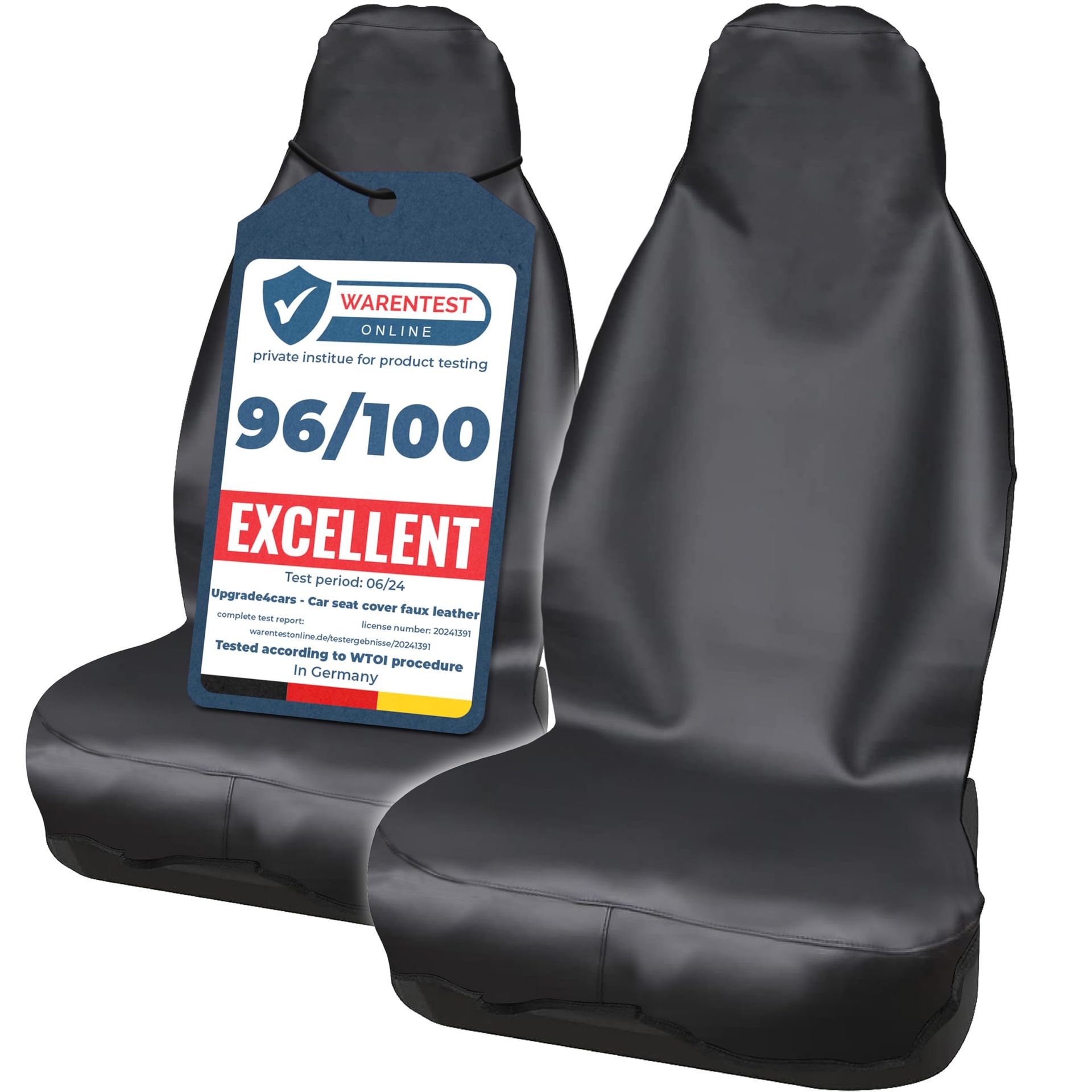 Waterproof Car Seat Covers Heavy Duty Universal Front Seat Protector Set - Faux Leather 2 Seat Covers