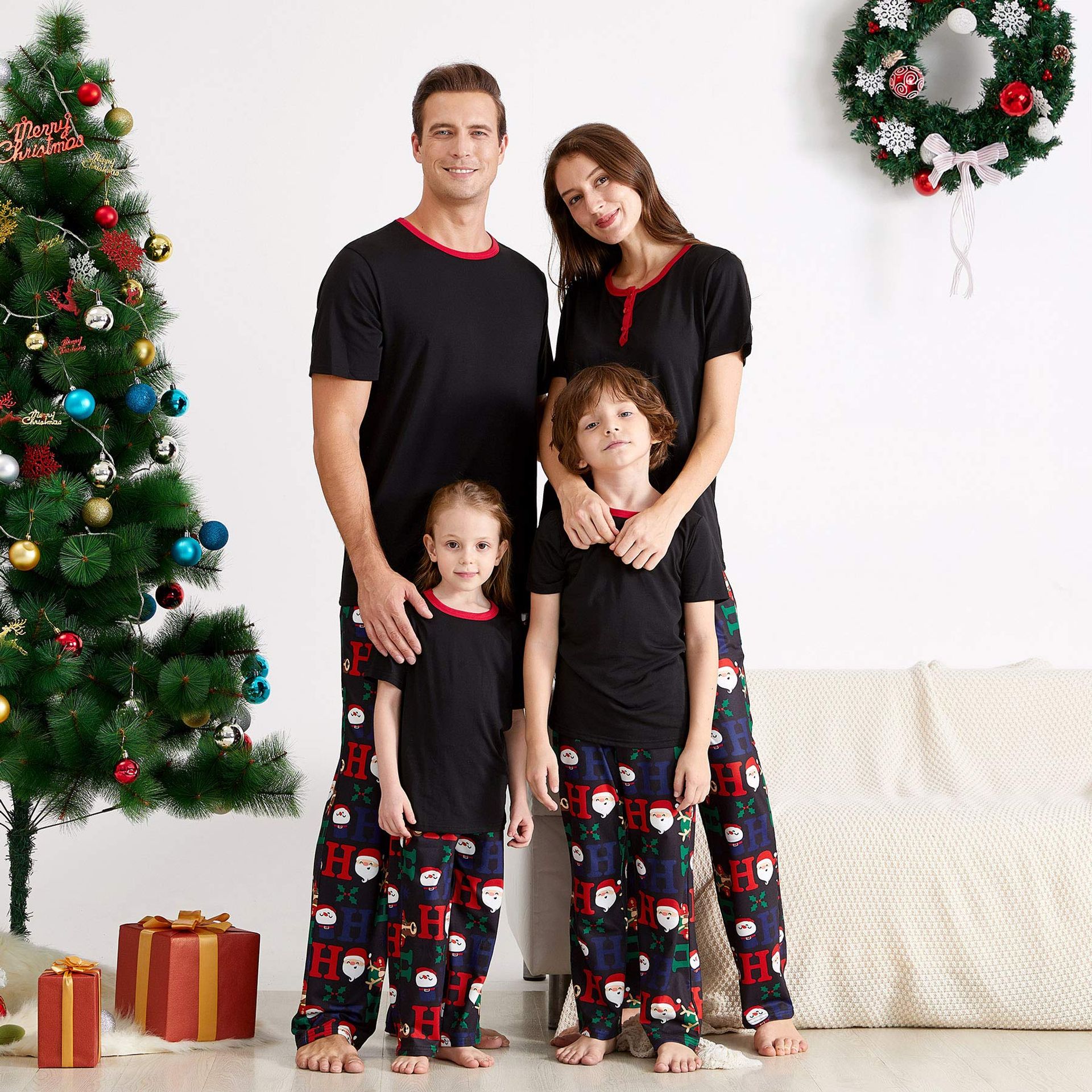 IFFEI Christmas Pyjamas Matching Family Pajamas Sets Xmas Pjs Tops And Sa