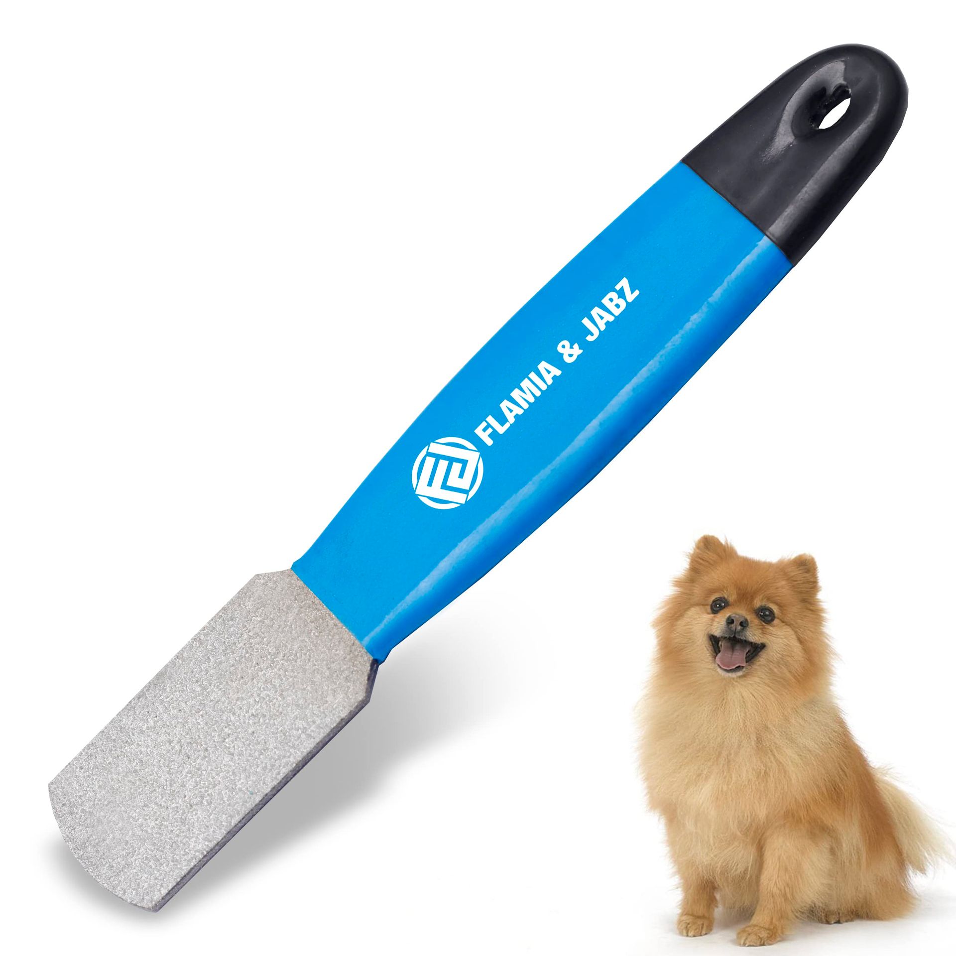 Pet Grooming Stripping Metal Stone Diamond Edged Tool for Dogs & Cats with Plastic Grip - White Fine Diamond Stone