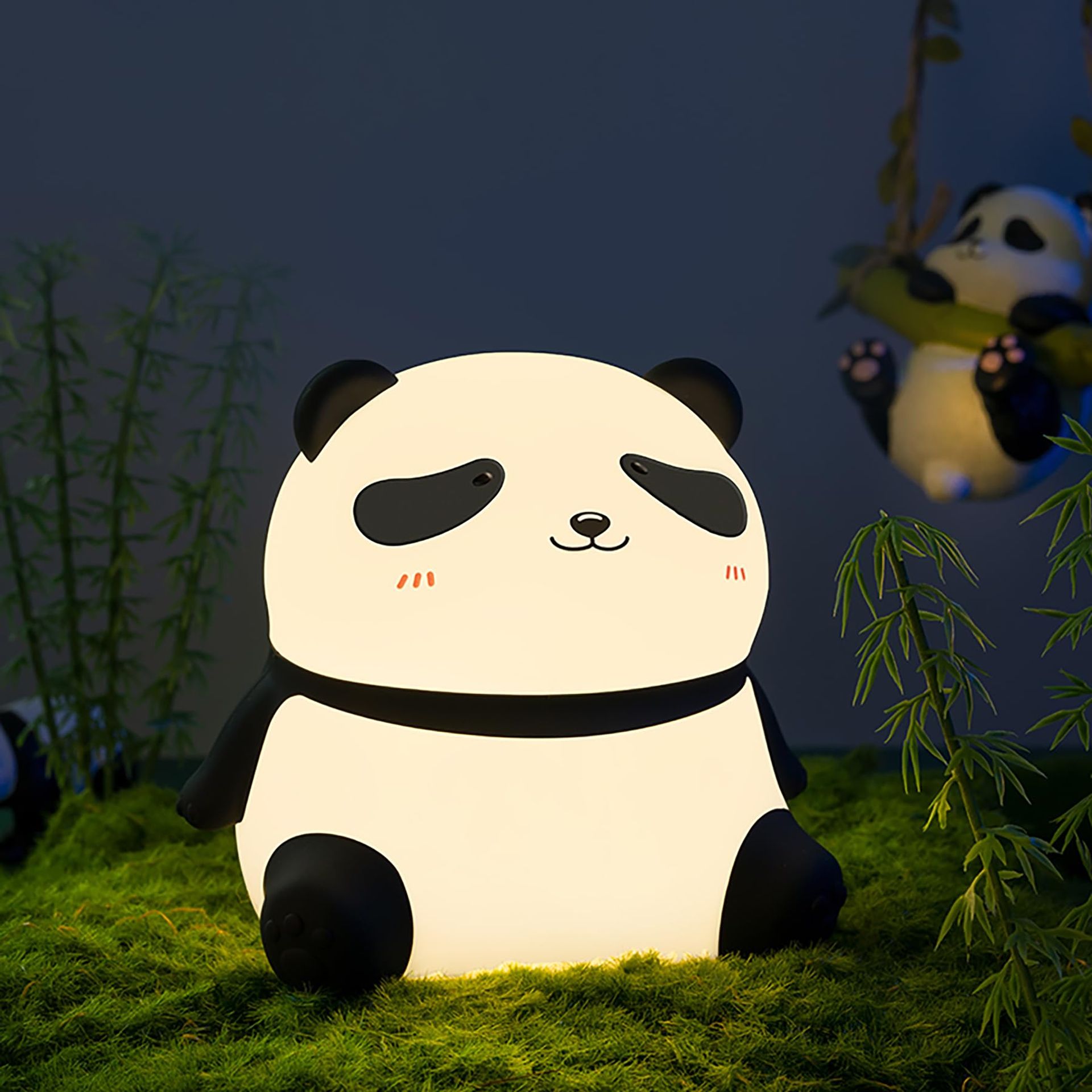 Panda Kids Night Light - Rechargeable Silicone Bedside Lamp for Toddlers
