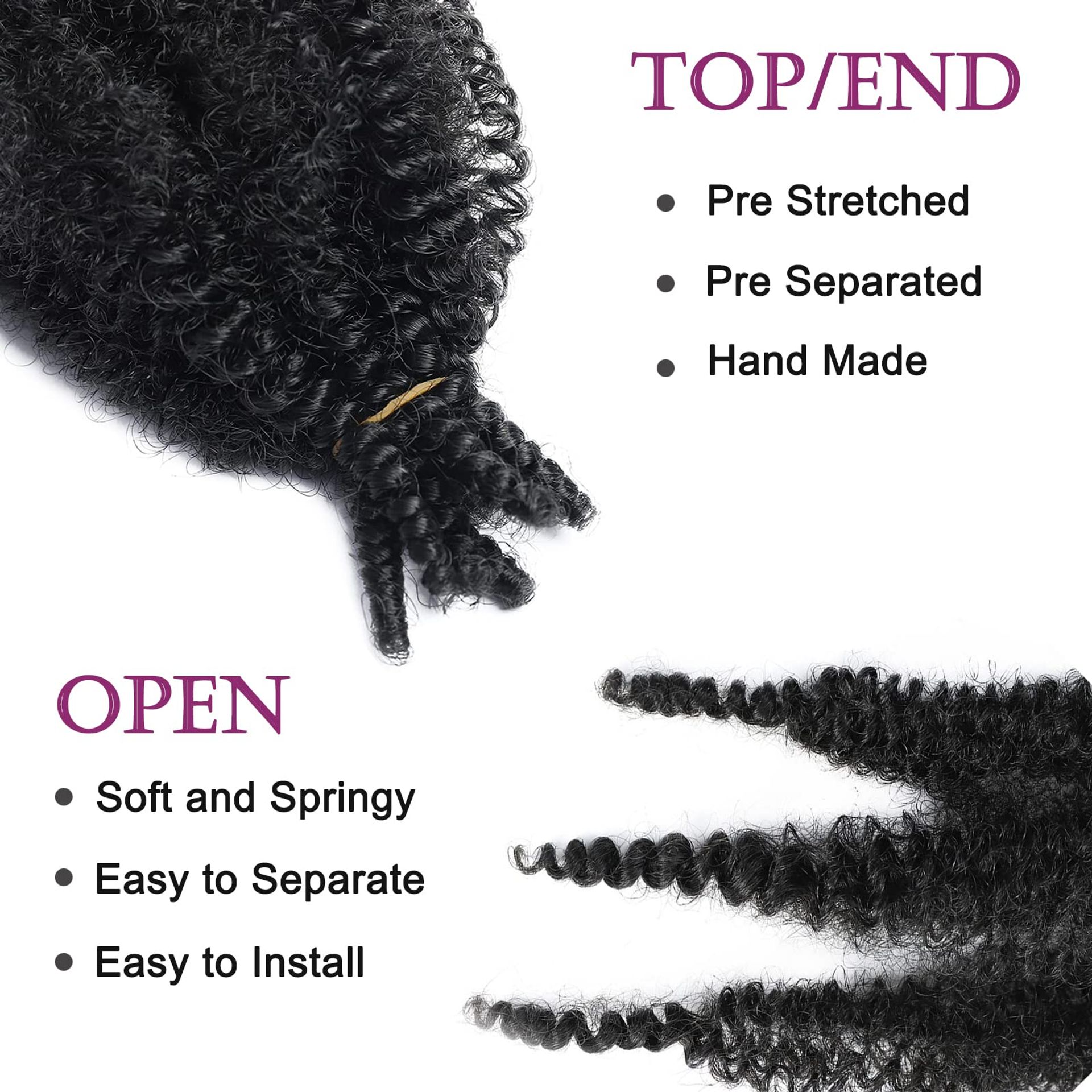 Pre-Separated Springy Afro Twist Hair Extensions 8 Pack Synthetic Marley