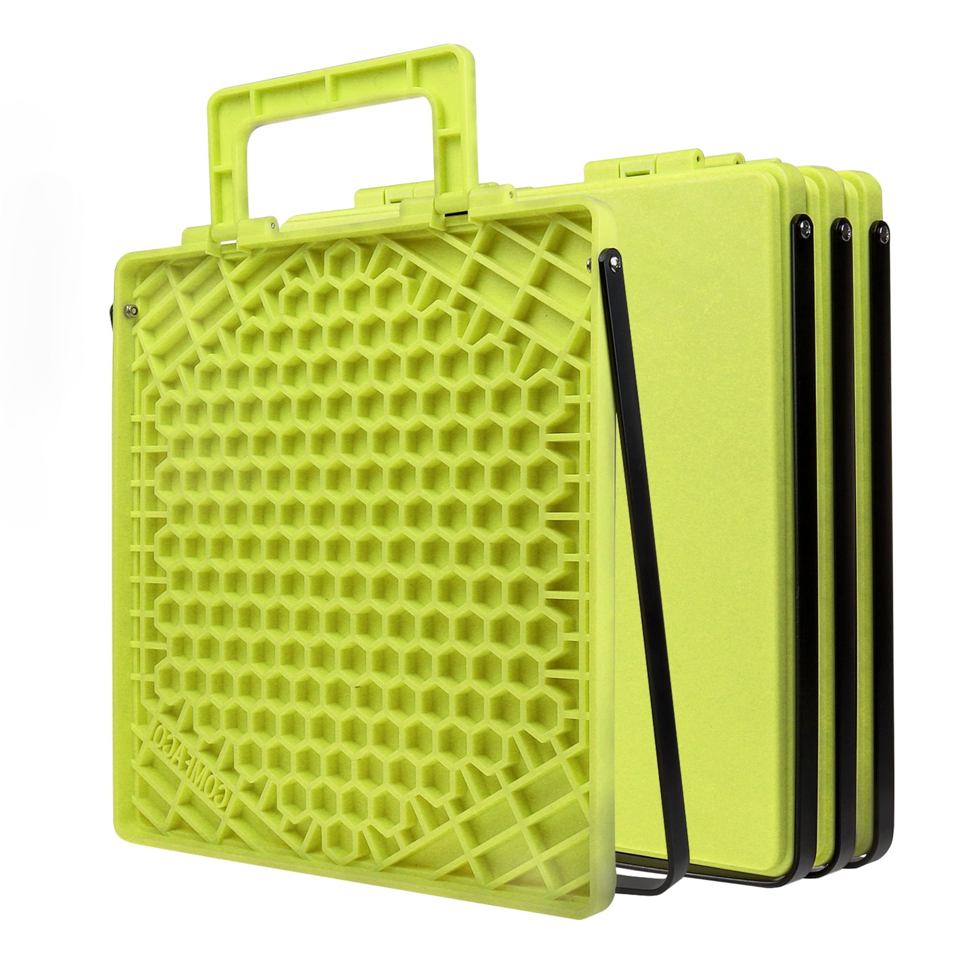 Caravan Jack Pads Heavy Duty Feet with Iron Handle Prevent Sinking on Soft Ground 30.5 x 31.5cm Pack of 4 - Yellow