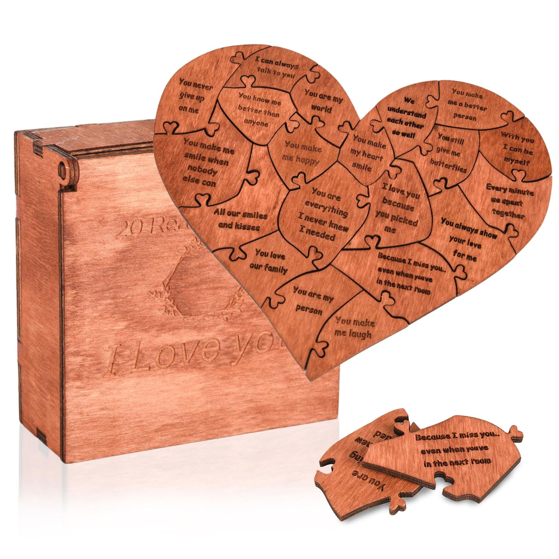 Romantic Heart Wooden Puzzle Gift - Perfect for Valentine’s, Anniversary & More