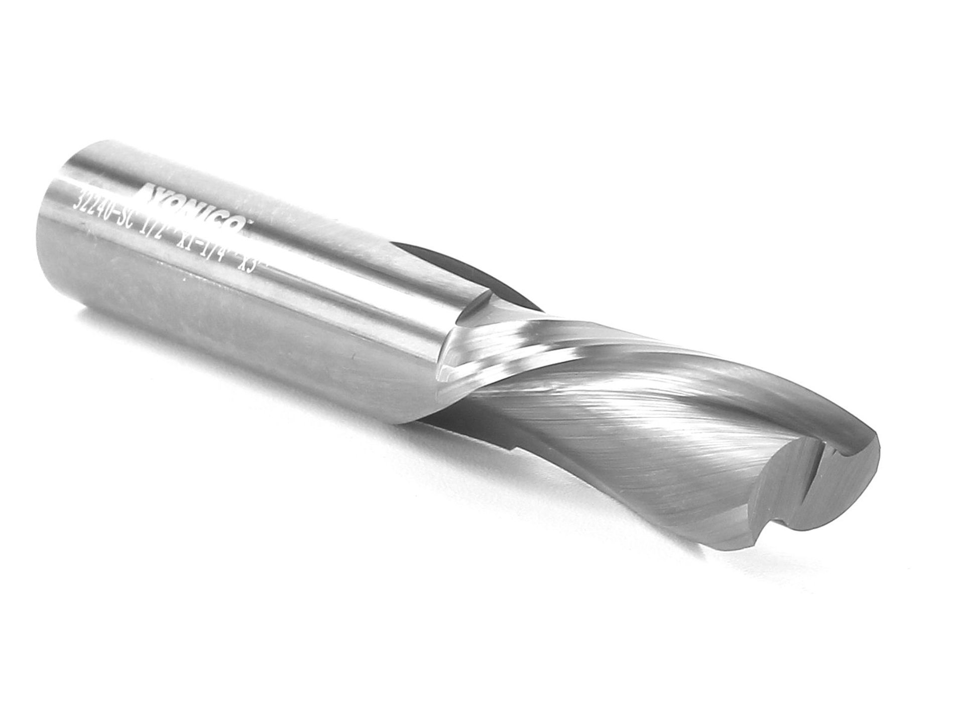 Downcut Spiral End Mill CNC Router Bit 2 Flute Precision Cutting Tool 1/2-Inch Shank - Silver 1/2-Inch