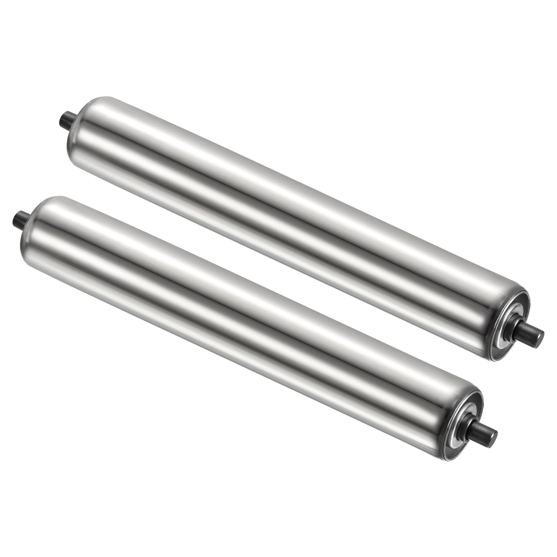 Conveyor Roller 3.5" Diameter Heavy-Duty Stainless Steel Transmission Replacement Part, 2 Pack - Silver 5"x18"